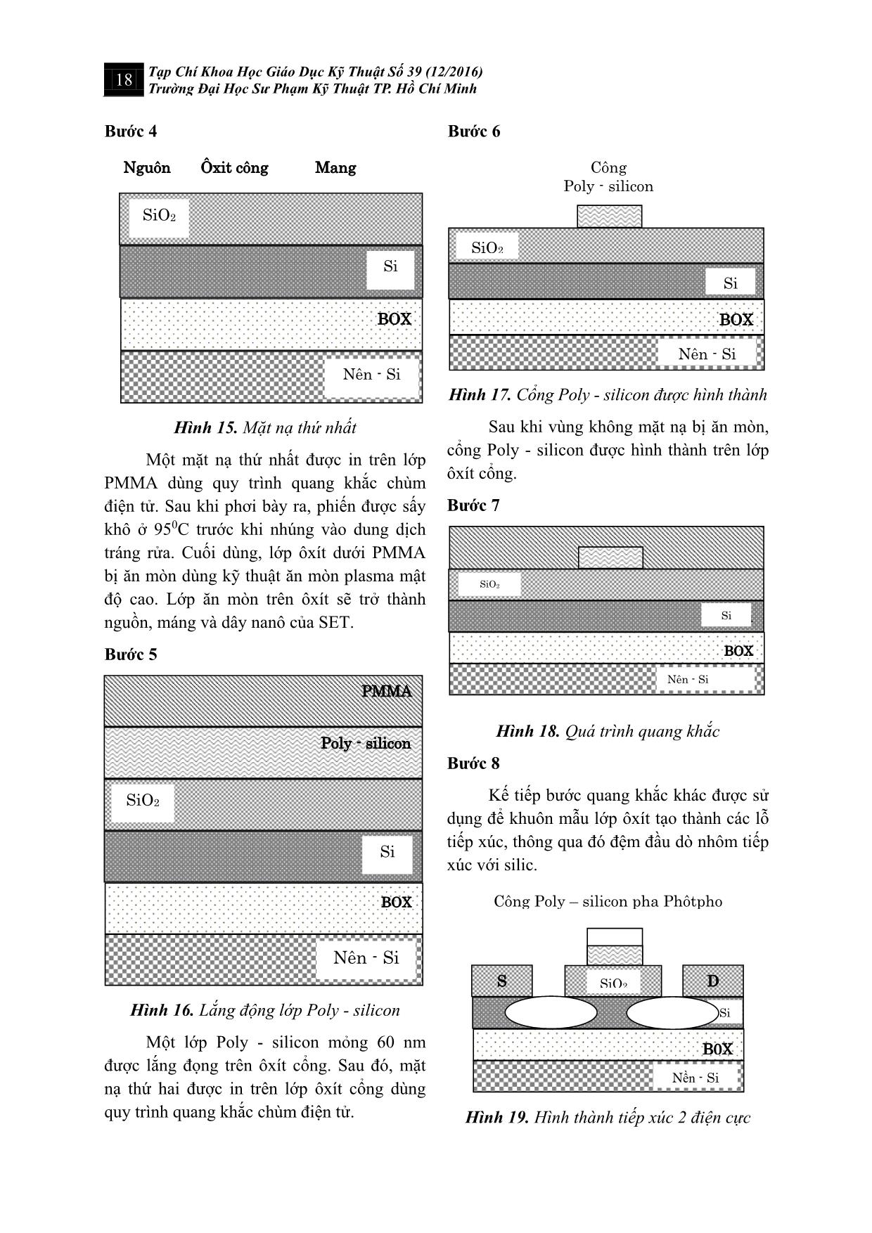 Mô phỏng đặc trưng dòng điện - Điện thế và quy trình chế tạo transistor đơn điện tử (SET) trang 7