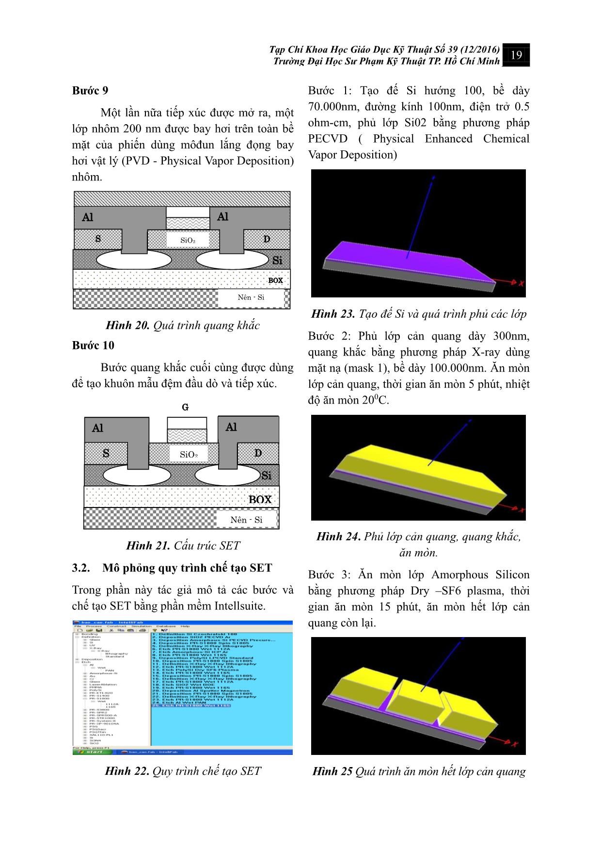 Mô phỏng đặc trưng dòng điện - Điện thế và quy trình chế tạo transistor đơn điện tử (SET) trang 8