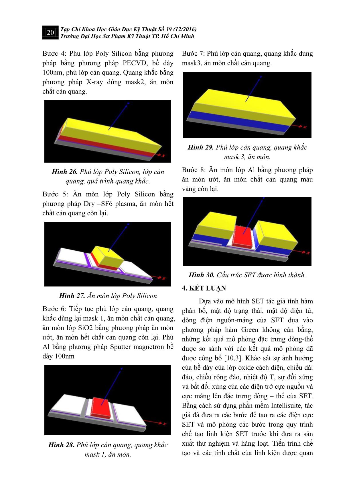 Mô phỏng đặc trưng dòng điện - Điện thế và quy trình chế tạo transistor đơn điện tử (SET) trang 9