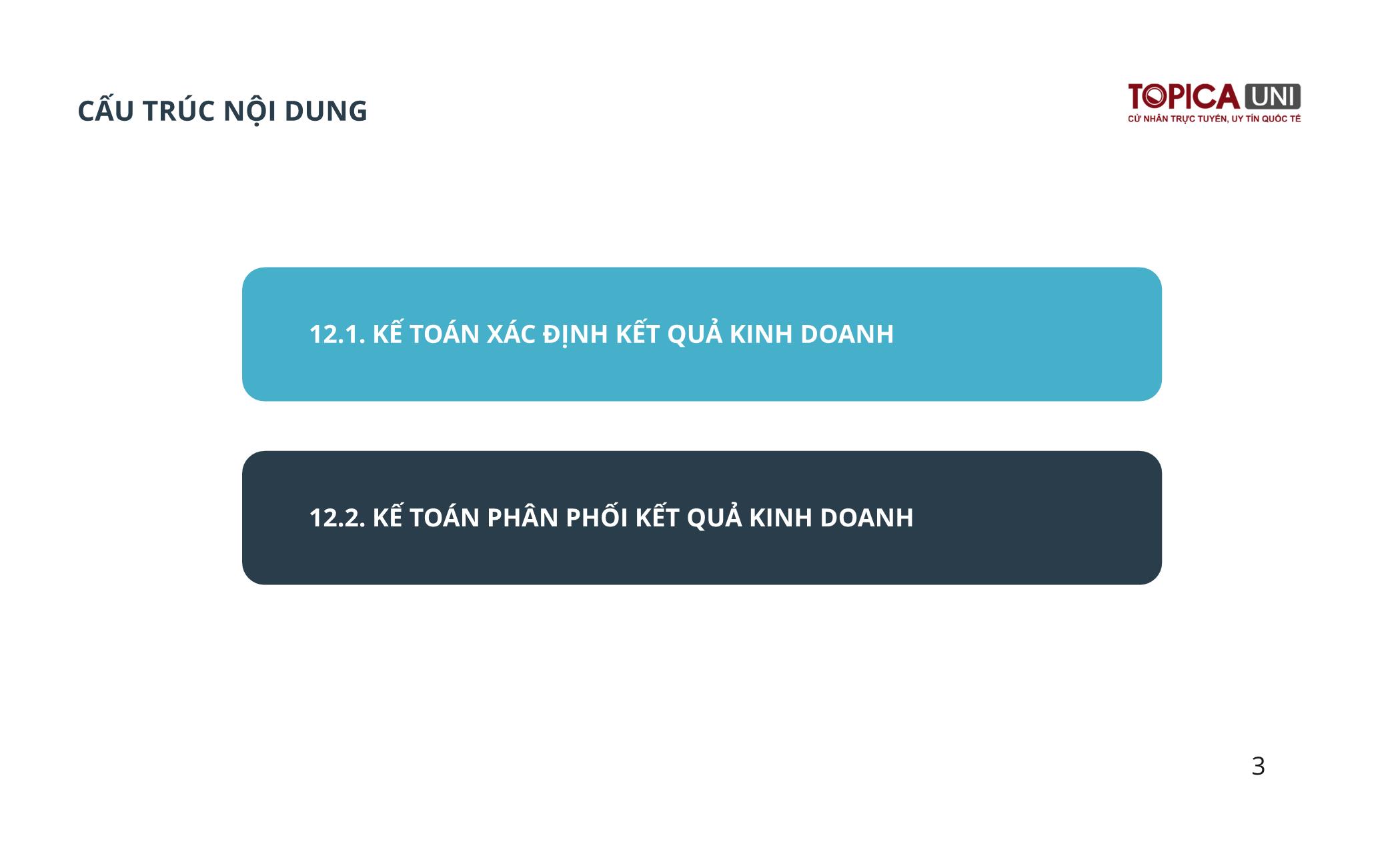 Bài giảng Kế toán chi phí sản xuất - Bài 12: Kế toán xác định và phân phối kết quả kinh doanh - Trần Văn Thuận trang 3