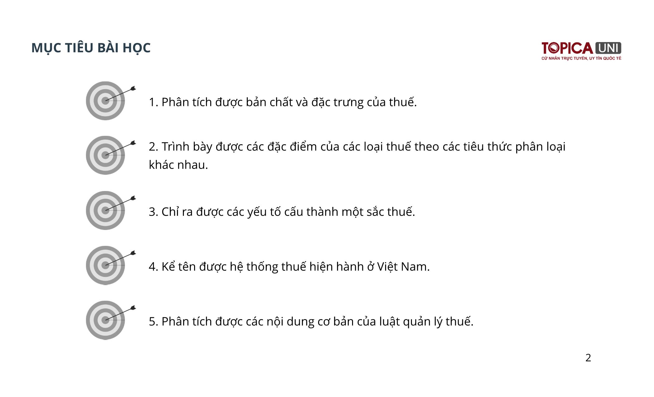 Bài giảng Kế toán thuế - Bài 1: Tổng quan về thuế và hệ thống thuế - Lý Phương Duyên trang 2