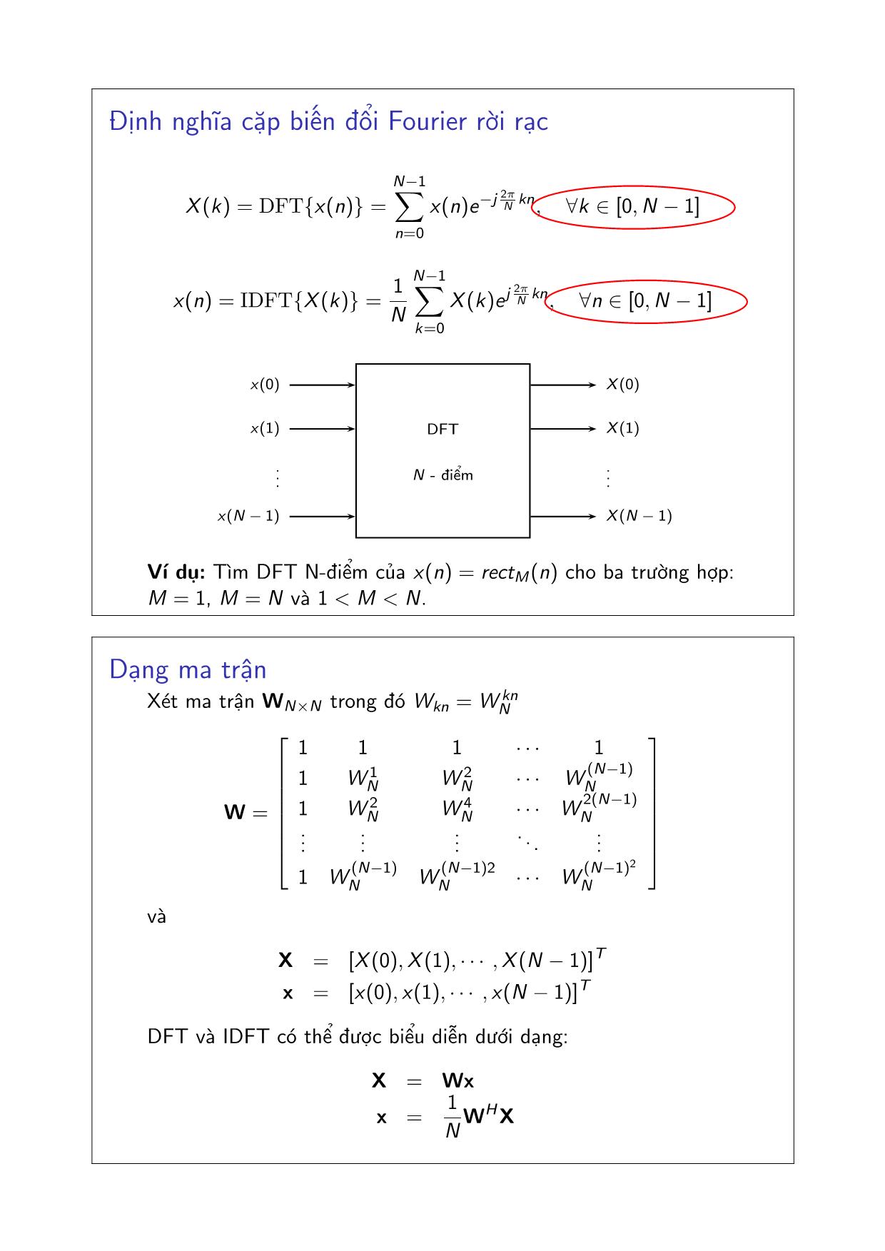 Bài giảng Xử lý tín hiệu số - Chương 2: Các phép biến đổi Fourier - Đặng Quang Hiếu trang 10