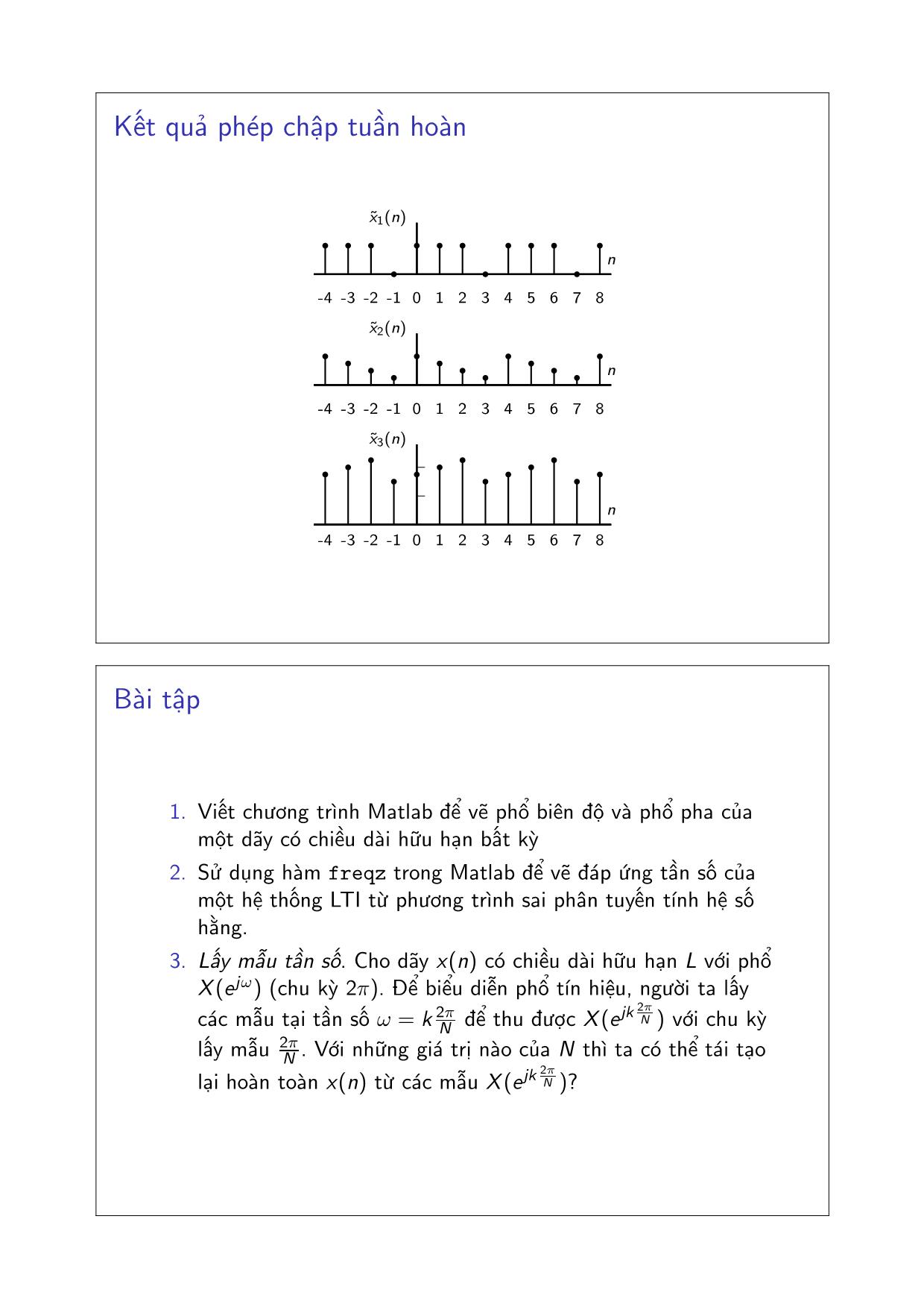 Bài giảng Xử lý tín hiệu số - Chương 2: Các phép biến đổi Fourier - Đặng Quang Hiếu trang 8