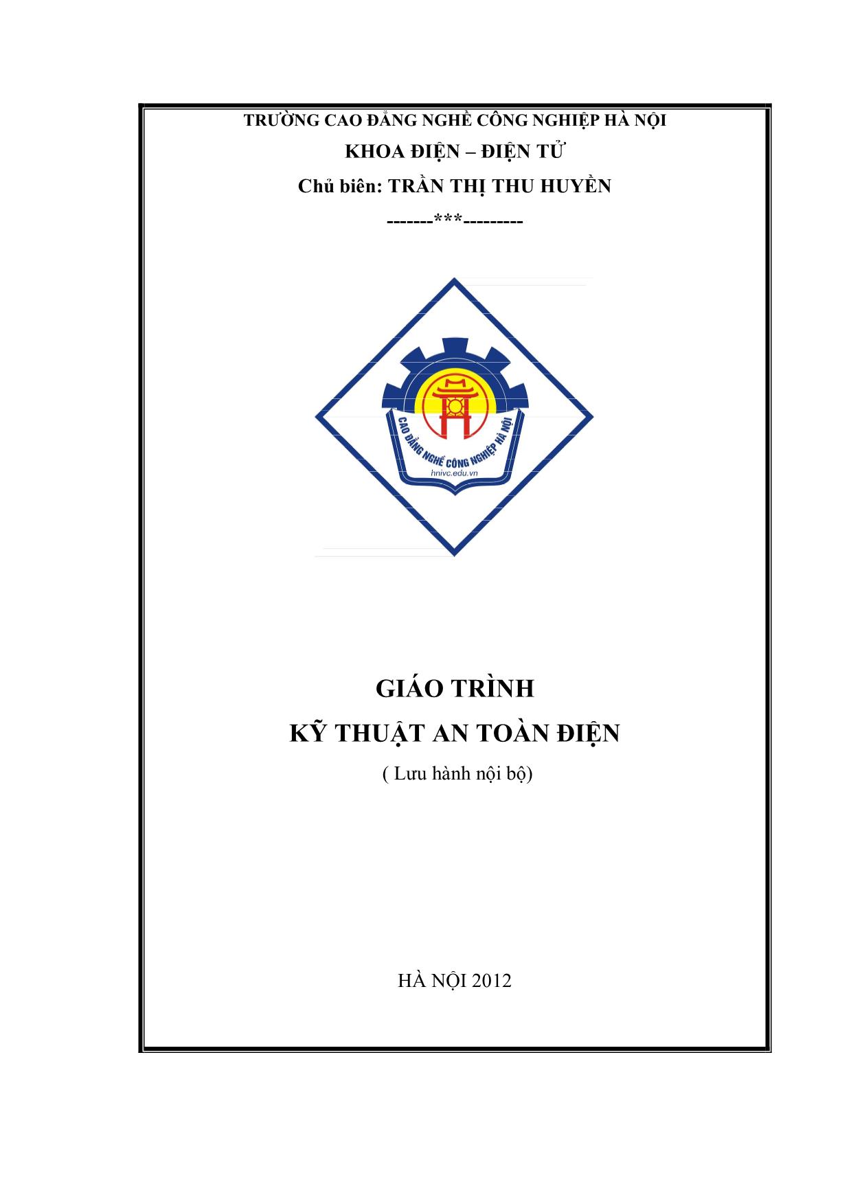 Giáo trình Kỹ thuật an toàn điện trang 1