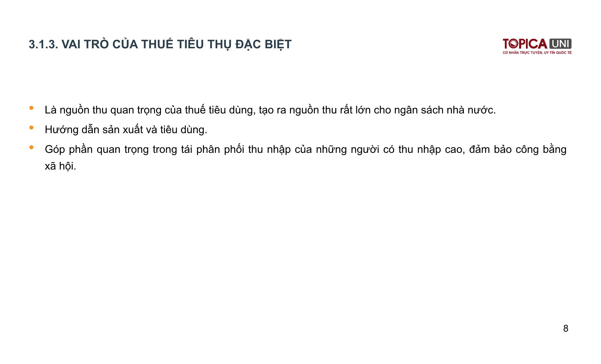 Bài giảng Kế toán thuế - Bài 3: Thuế tiêu thụ đặc biệt - Vũ Duy Nguyên trang 8