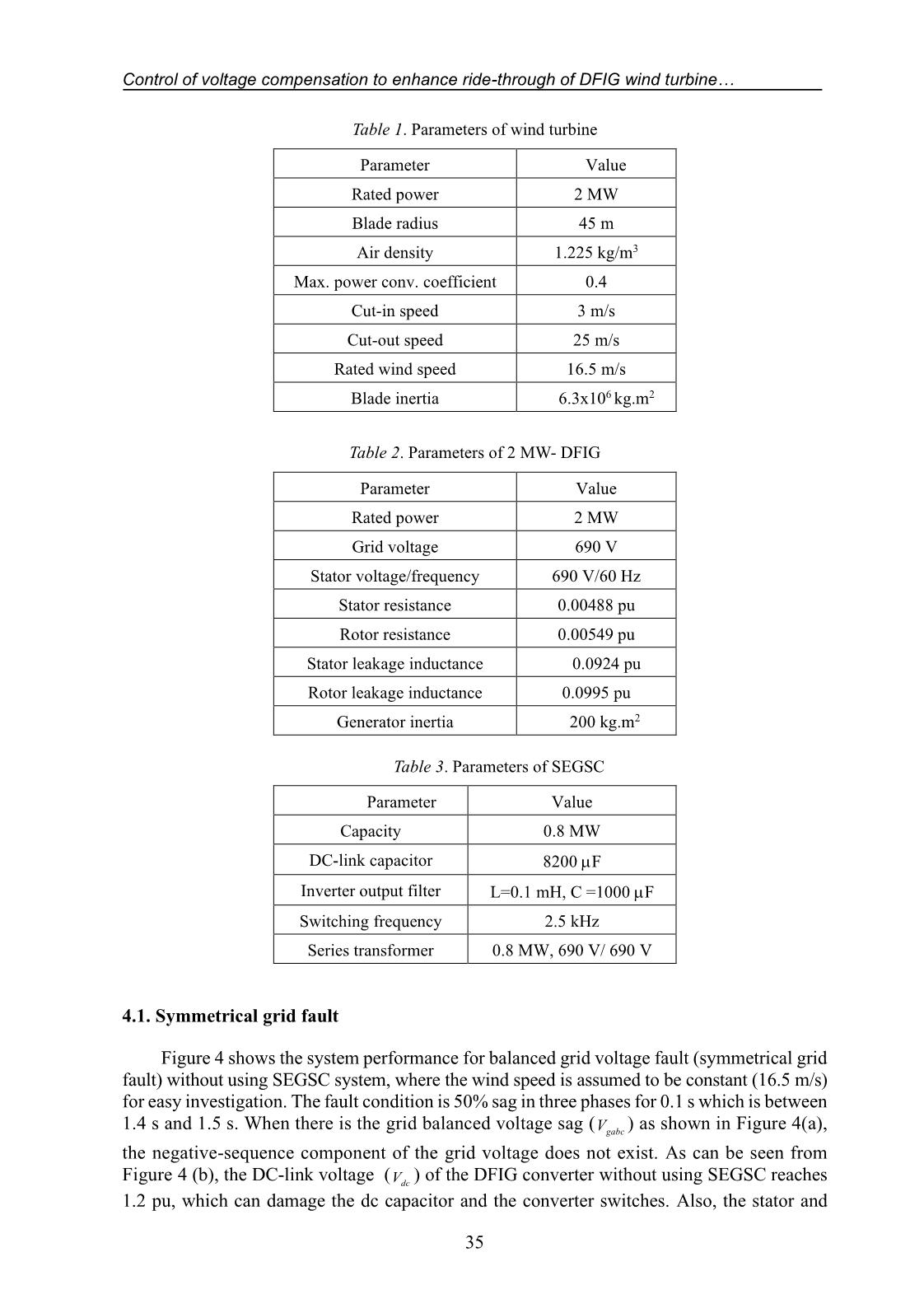 Control of voltage compensation to enhance ride - Through of dfig wind turbine during symmetrical and asymmetrical grid faults trang 5