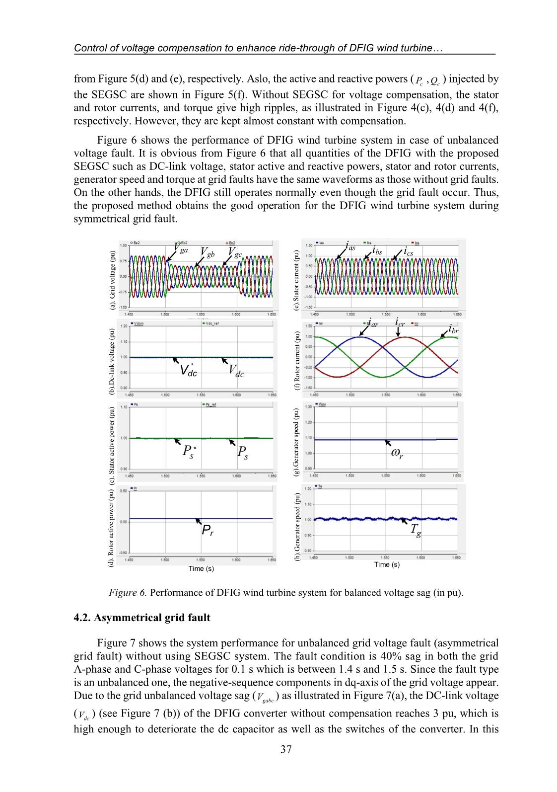 Control of voltage compensation to enhance ride - Through of dfig wind turbine during symmetrical and asymmetrical grid faults trang 7