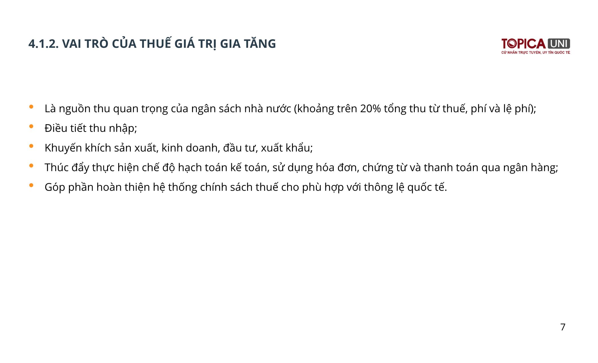 Bài giảng Kế toán thuế - Bài 4: Thuế giá trị gia tăng - Vũ Duy Nguyên trang 7