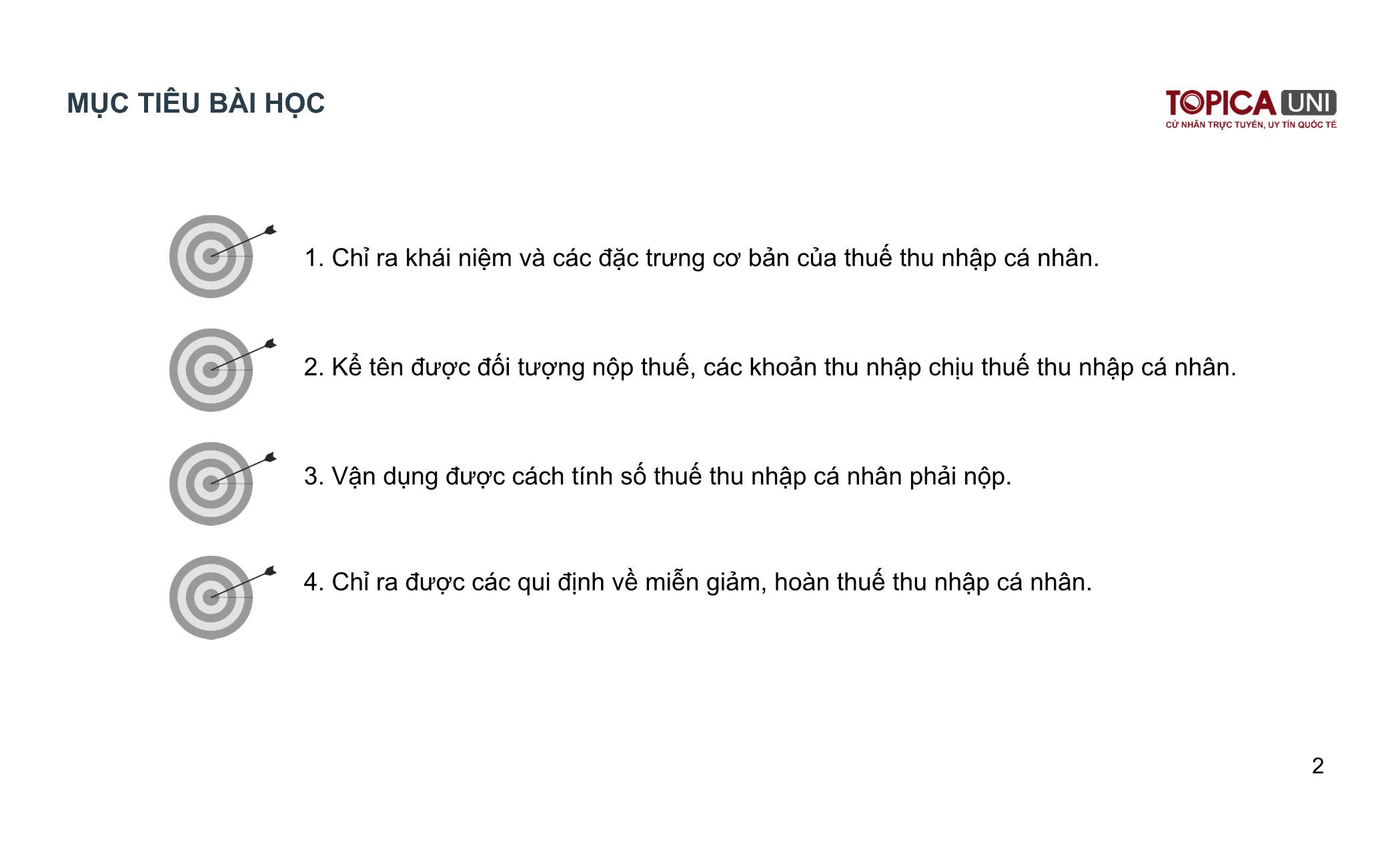 Bài giảng Kế toán thuế - Bài 6: Thuế thu nhập cá nhân - Lý Phương Duyên trang 2