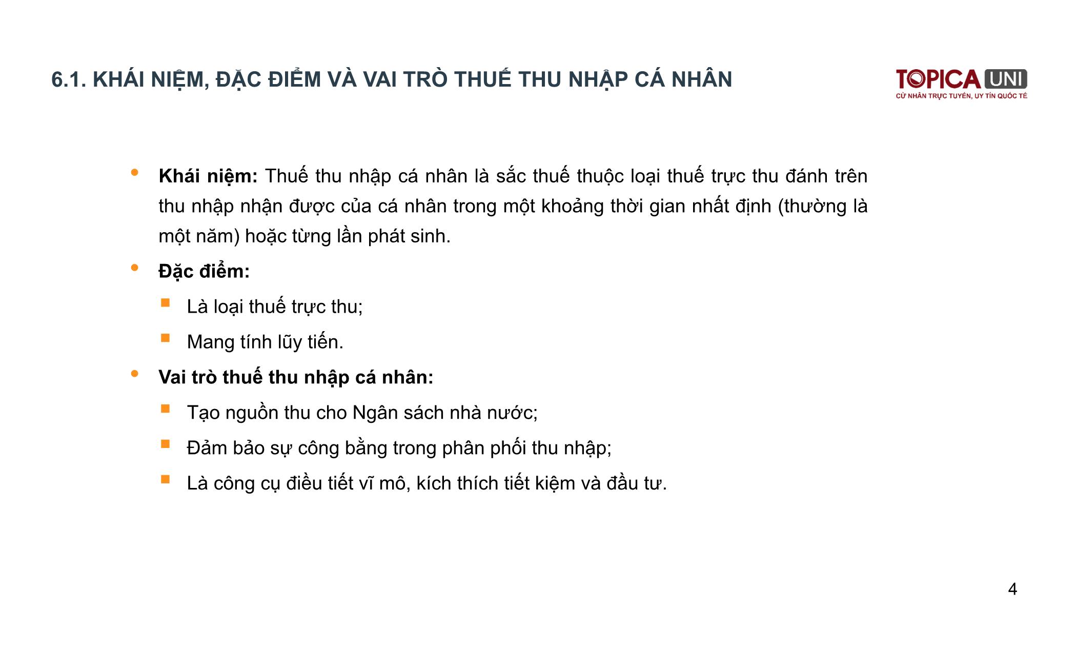 Bài giảng Kế toán thuế - Bài 6: Thuế thu nhập cá nhân - Lý Phương Duyên trang 4