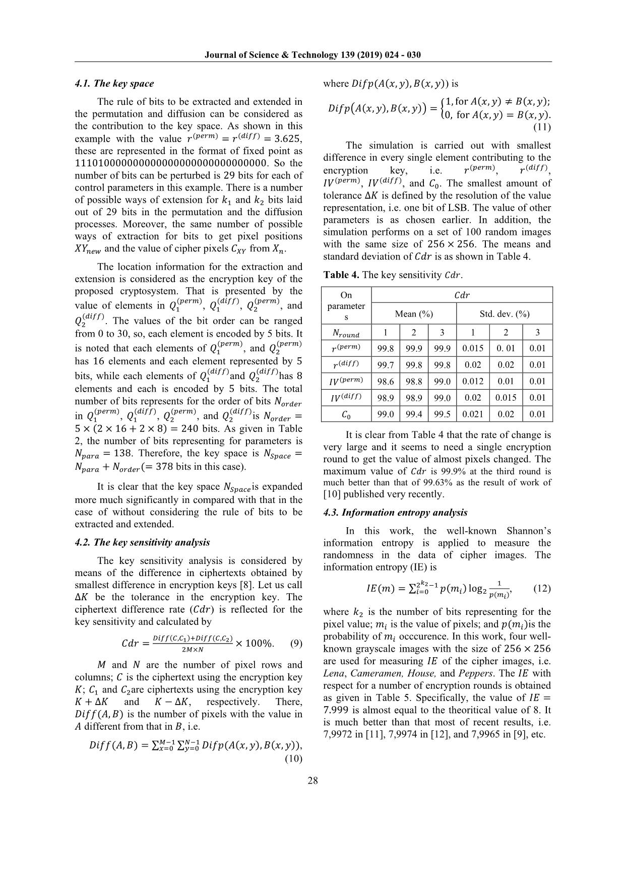 A novel cryptosystem using dynamics perturbation of logistic map trang 5