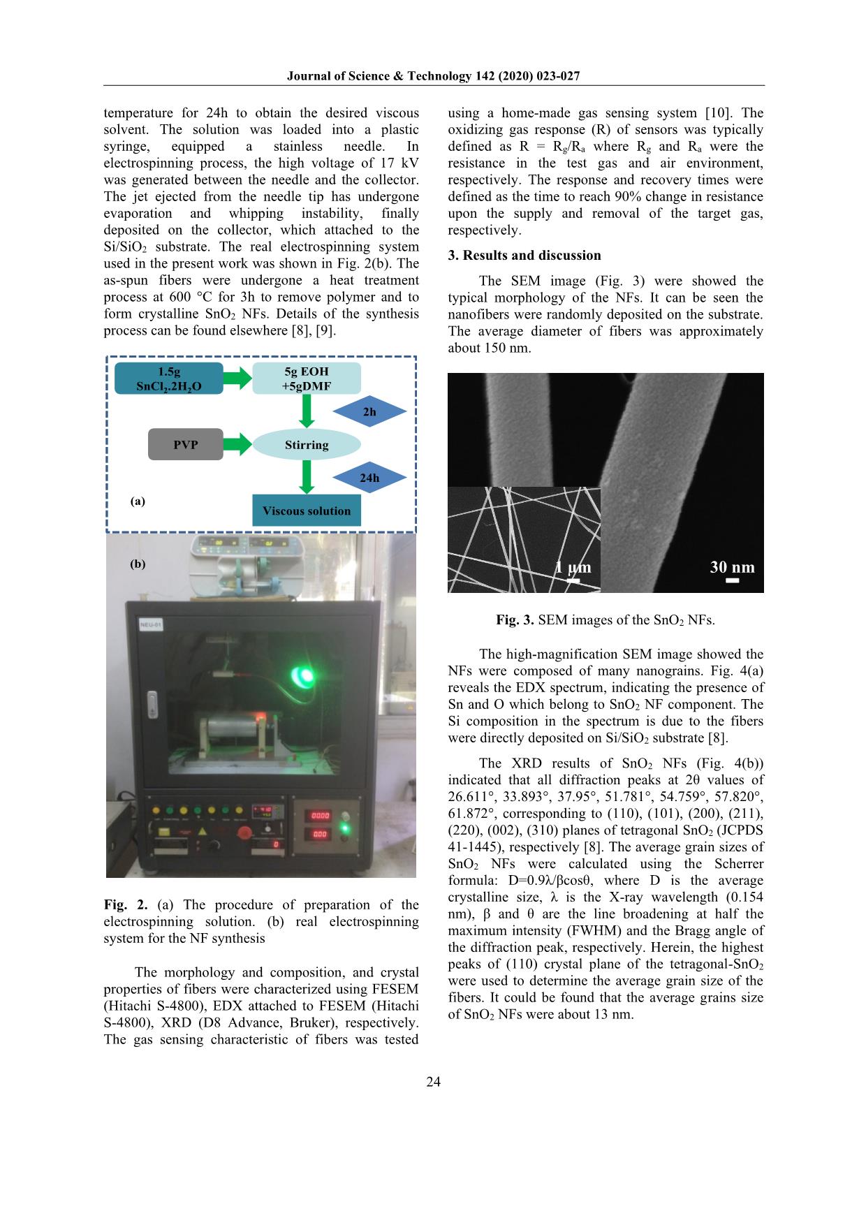 NO2 gas sensing characteristics of SNO2 nanofiber - based sensors trang 2