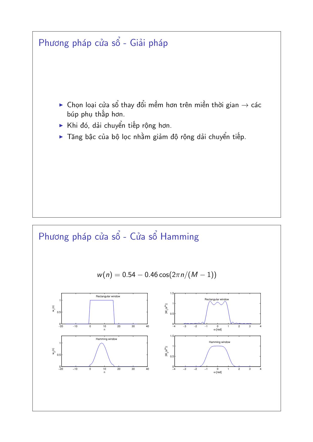 Bài giảng Xử lý tín hiệu số - Chương 4: Thiết kế bộ lọc số - Đặng Quang Hiếu trang 8