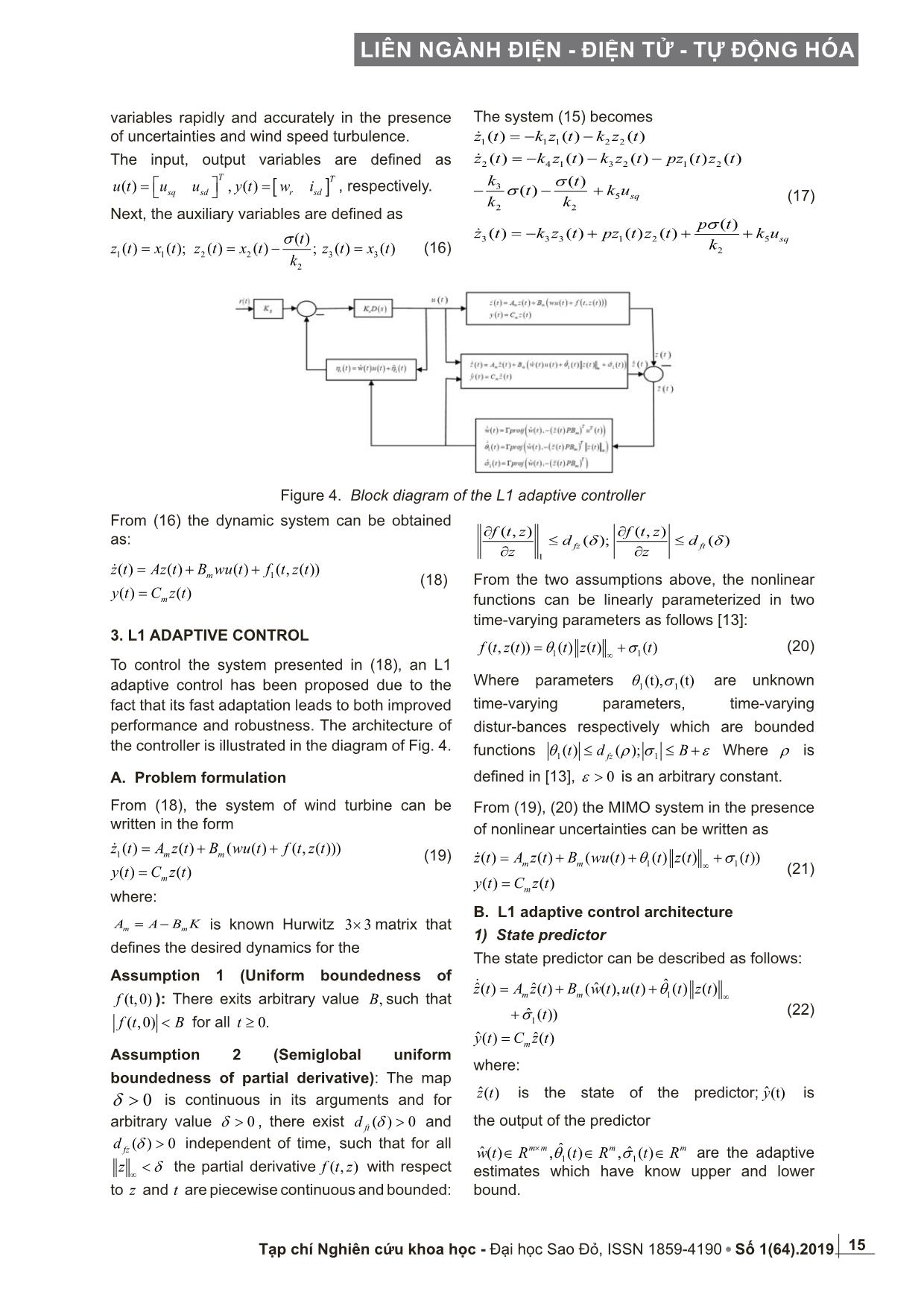 Thiết kế bộ điều khiển thích nghi L1 cho hệ thống tuabin gió PMSG trang 4