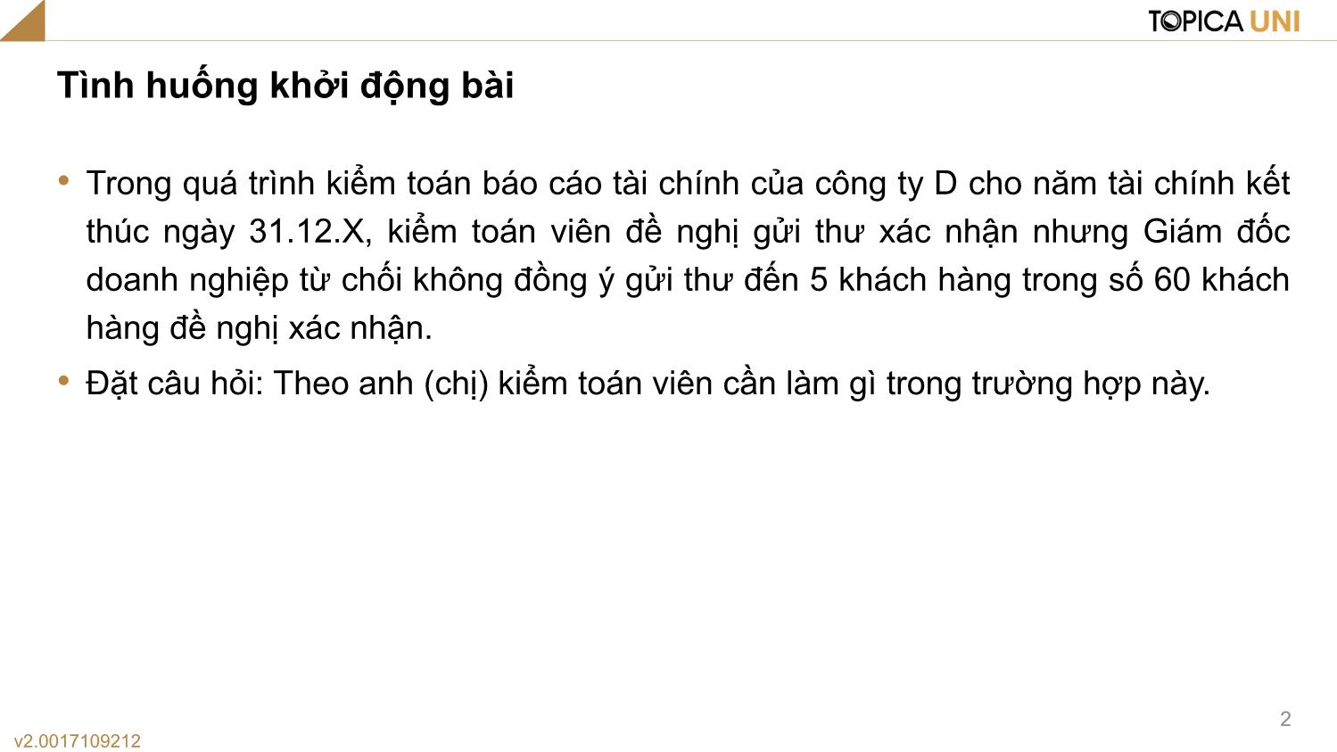 Bài giảng Lý thuyết kiểm toán - Bài 3: Một số khái niệm trong kiểm toán - Phạm Thanh Thủy trang 2