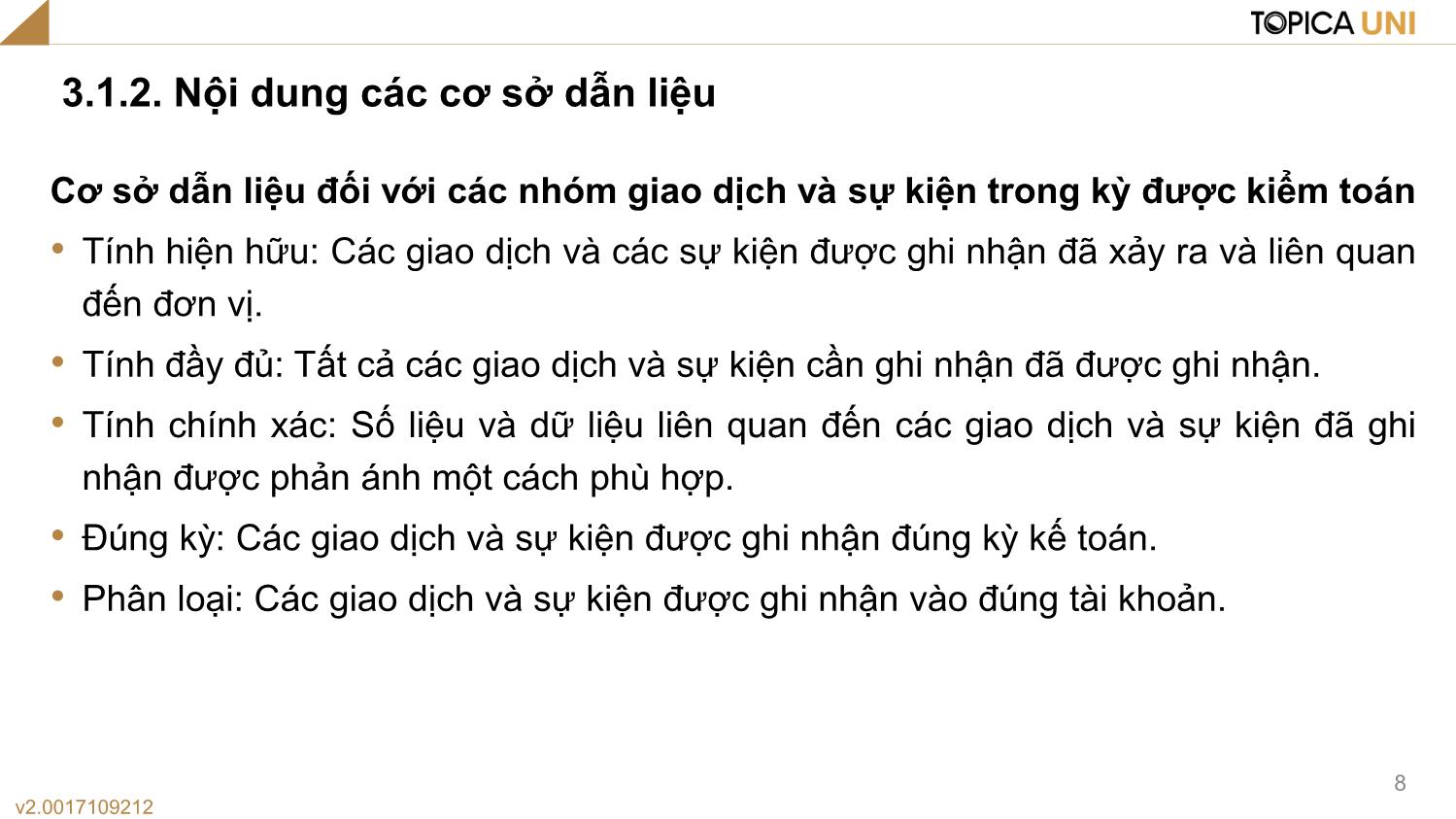 Bài giảng Lý thuyết kiểm toán - Bài 3: Một số khái niệm trong kiểm toán - Phạm Thanh Thủy trang 8