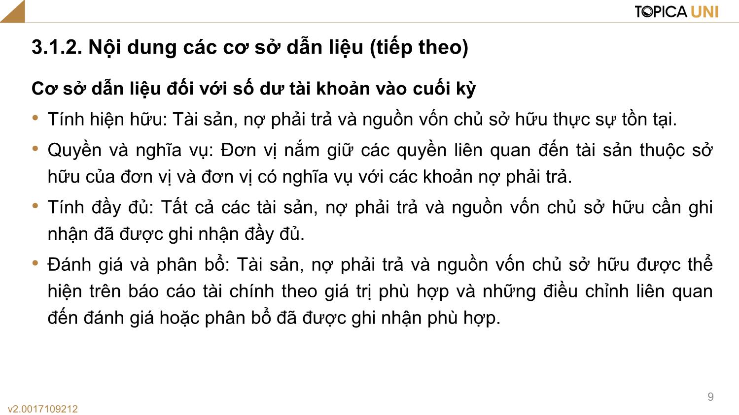 Bài giảng Lý thuyết kiểm toán - Bài 3: Một số khái niệm trong kiểm toán - Phạm Thanh Thủy trang 9