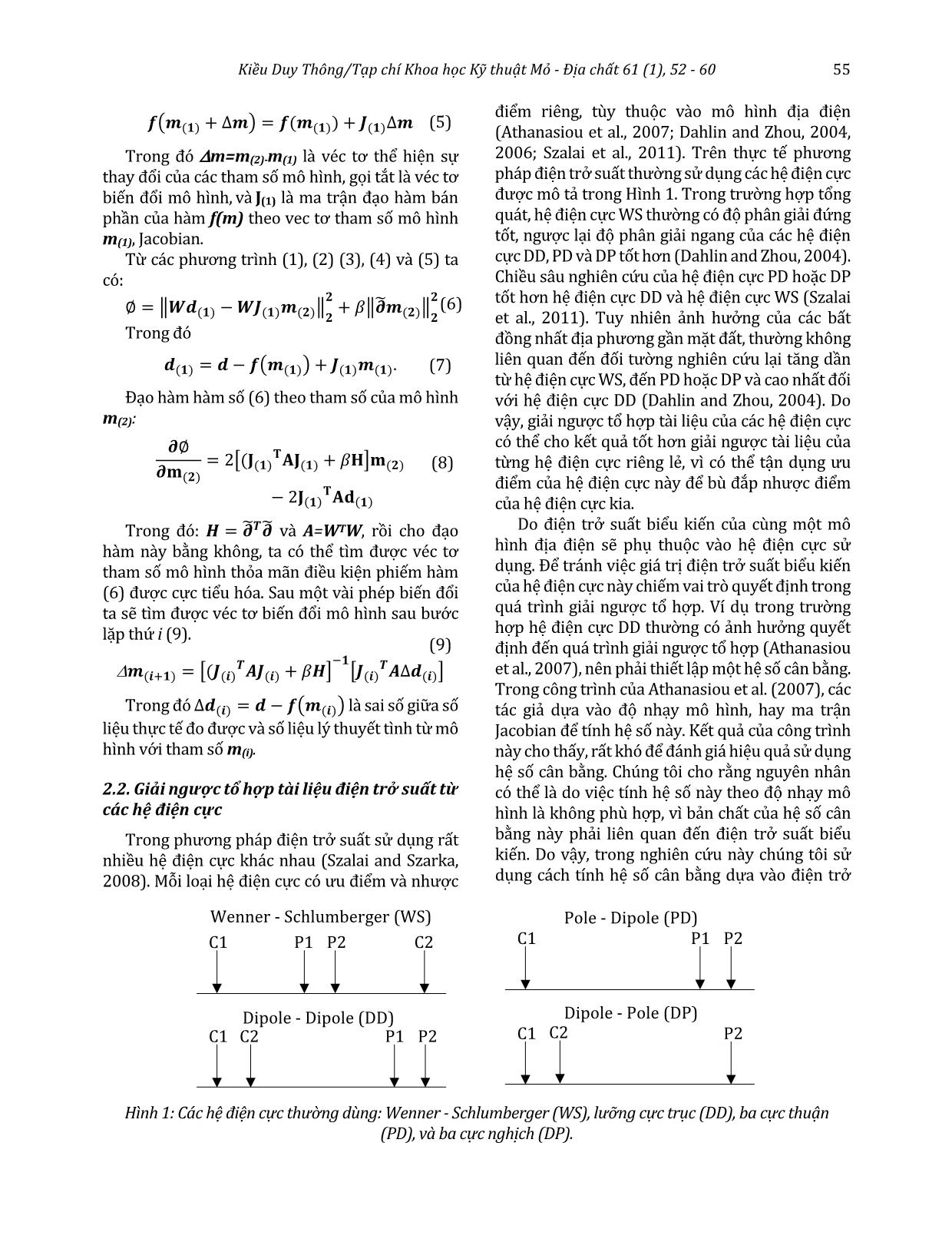 Inversion of multiple data sets acquired by different array configuration of geoelectrical resistivity method trang 4