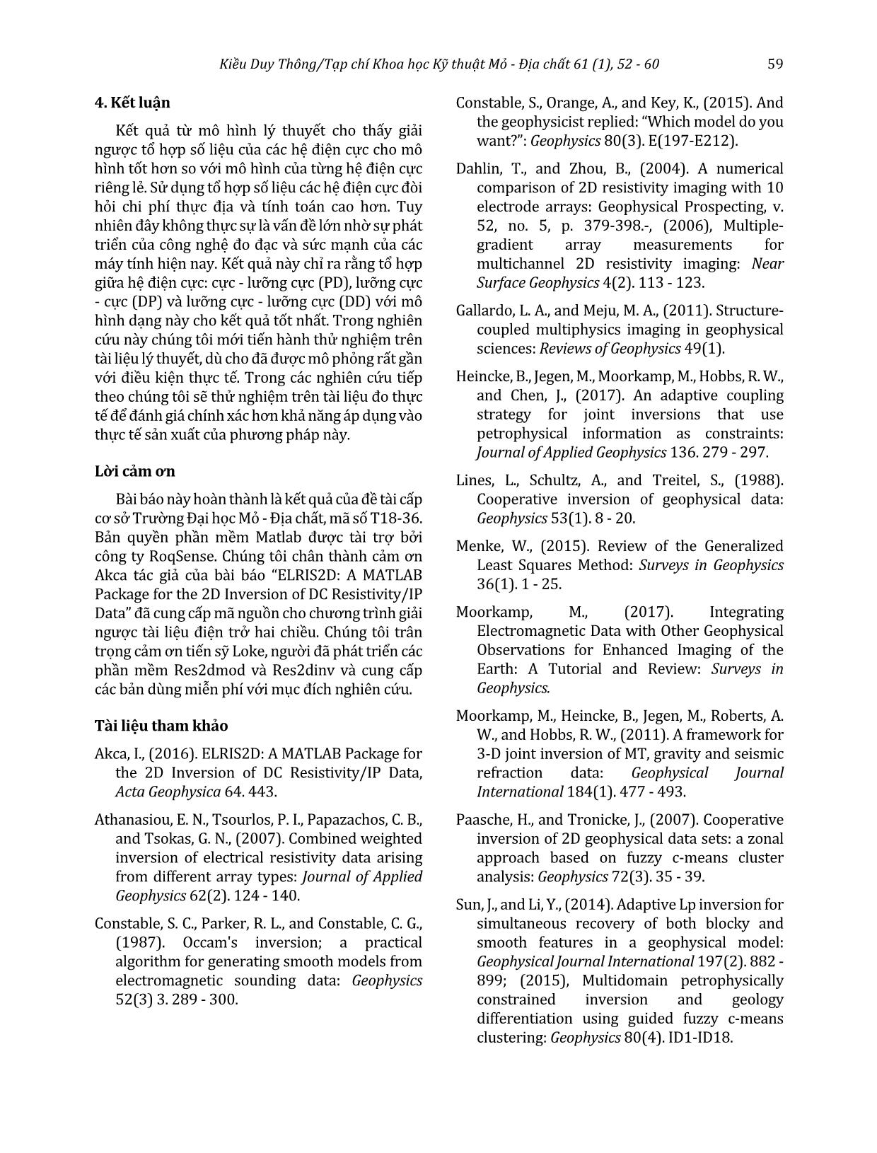 Inversion of multiple data sets acquired by different array configuration of geoelectrical resistivity method trang 8