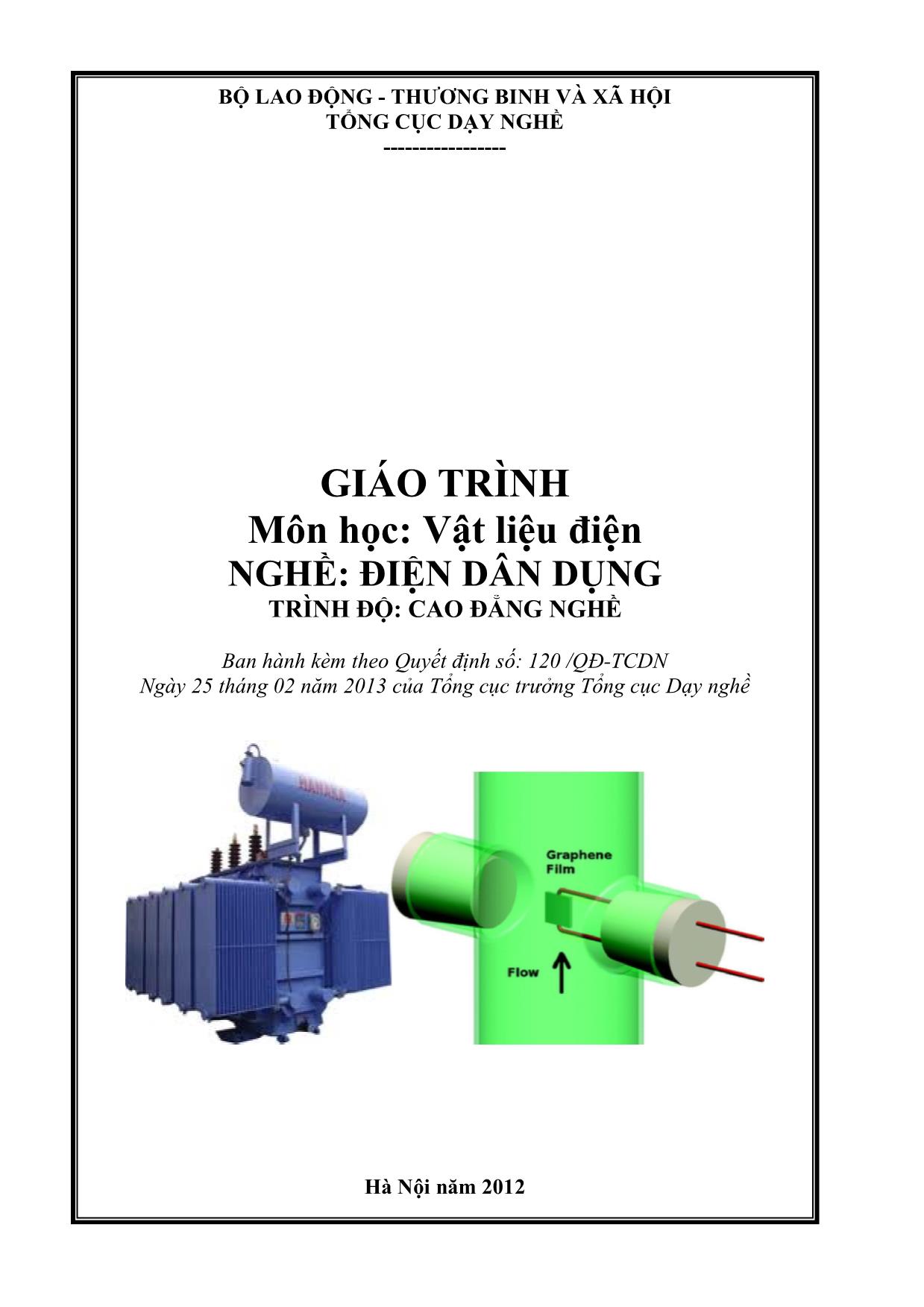 Giáo trình Vật liệu điện - Điện dân dụng trang 1