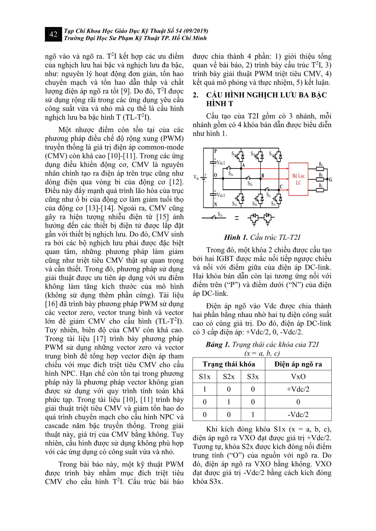 Giải thuật PWM cho nghịch lưu hình T ba bậc để triệt tiêu điện áp common - mode trang 2
