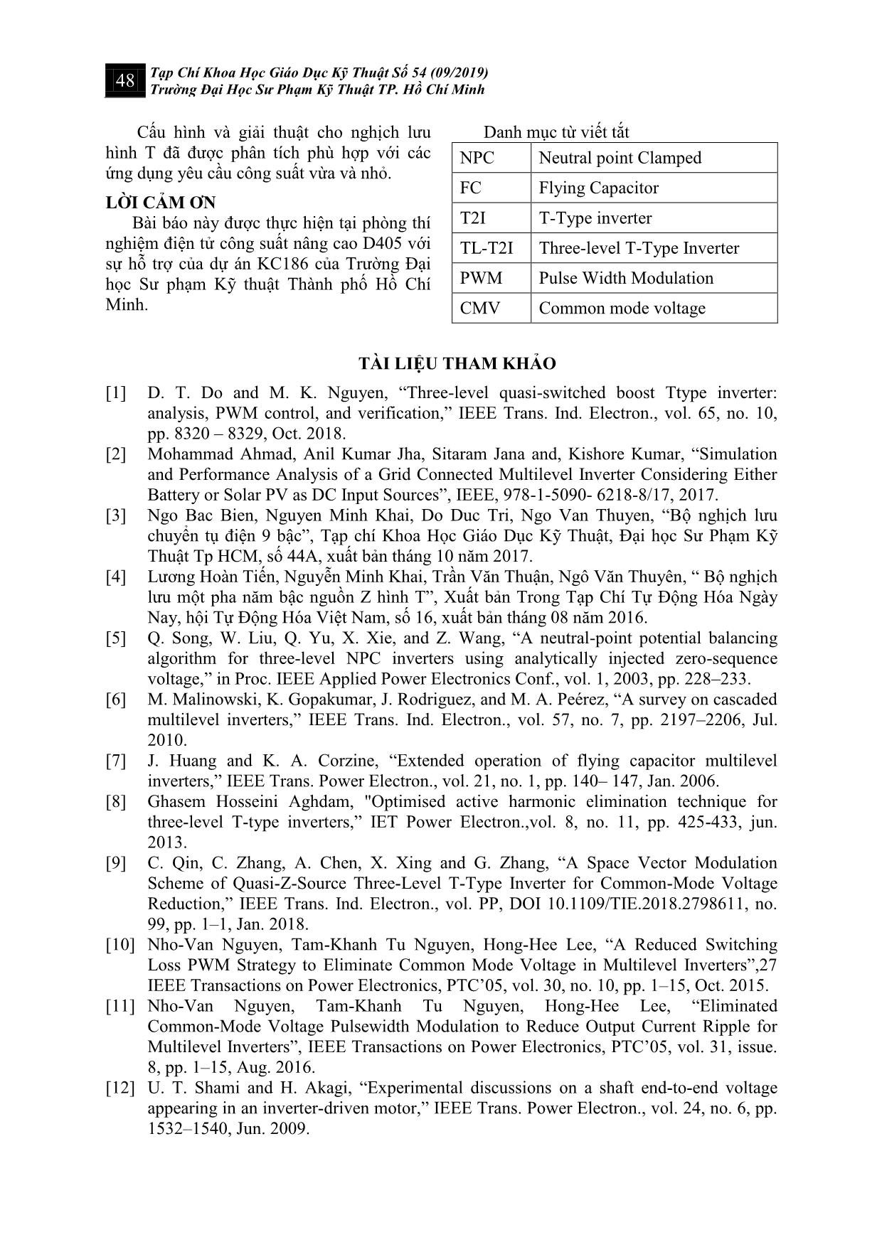 Giải thuật PWM cho nghịch lưu hình T ba bậc để triệt tiêu điện áp common - mode trang 8