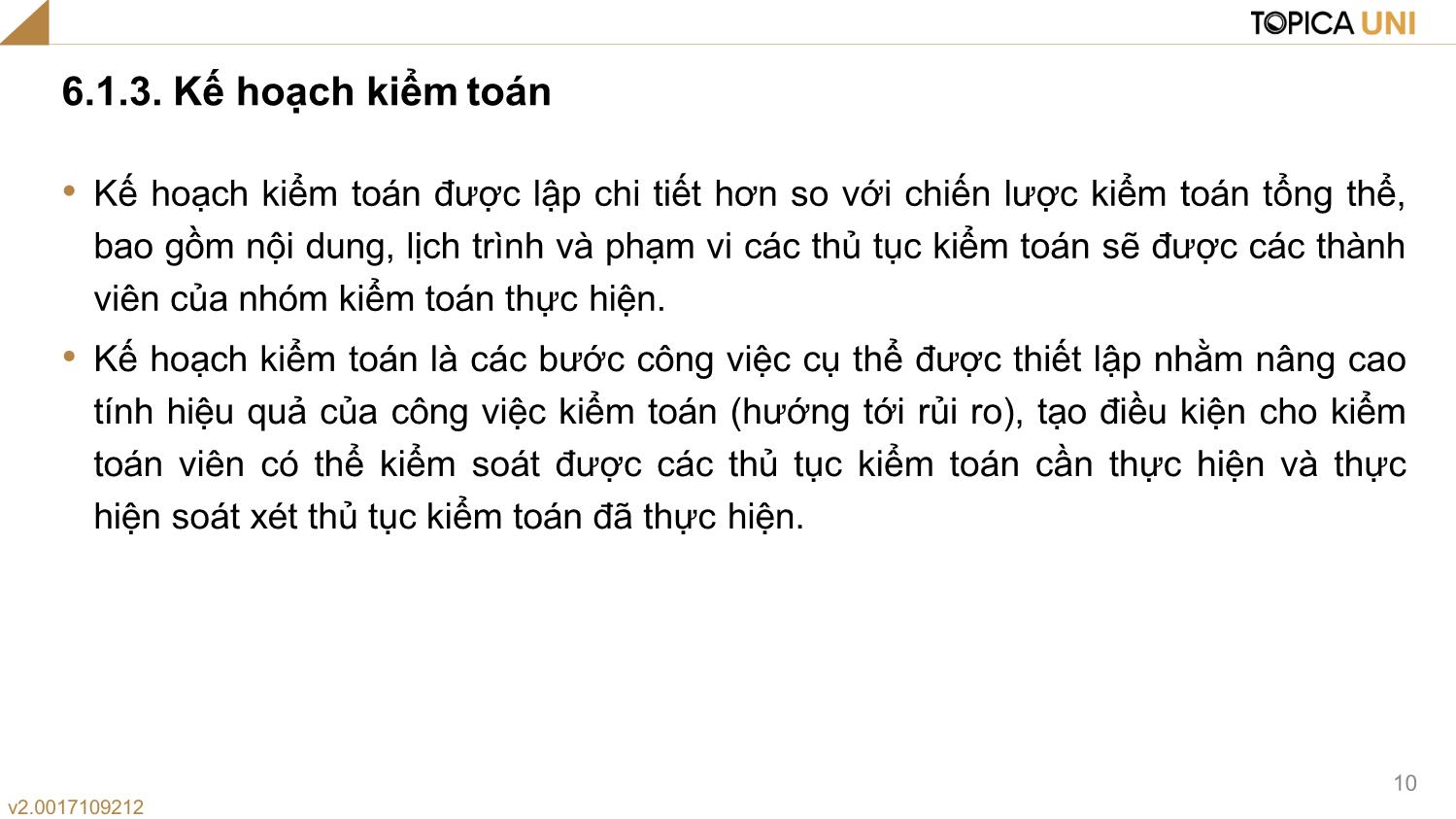 Bài giảng Lý thuyết kiểm toán - Bài 6: Quy trình kiểm toán và Báo cáo kiểm toán - Phạm Thanh Thủy trang 10