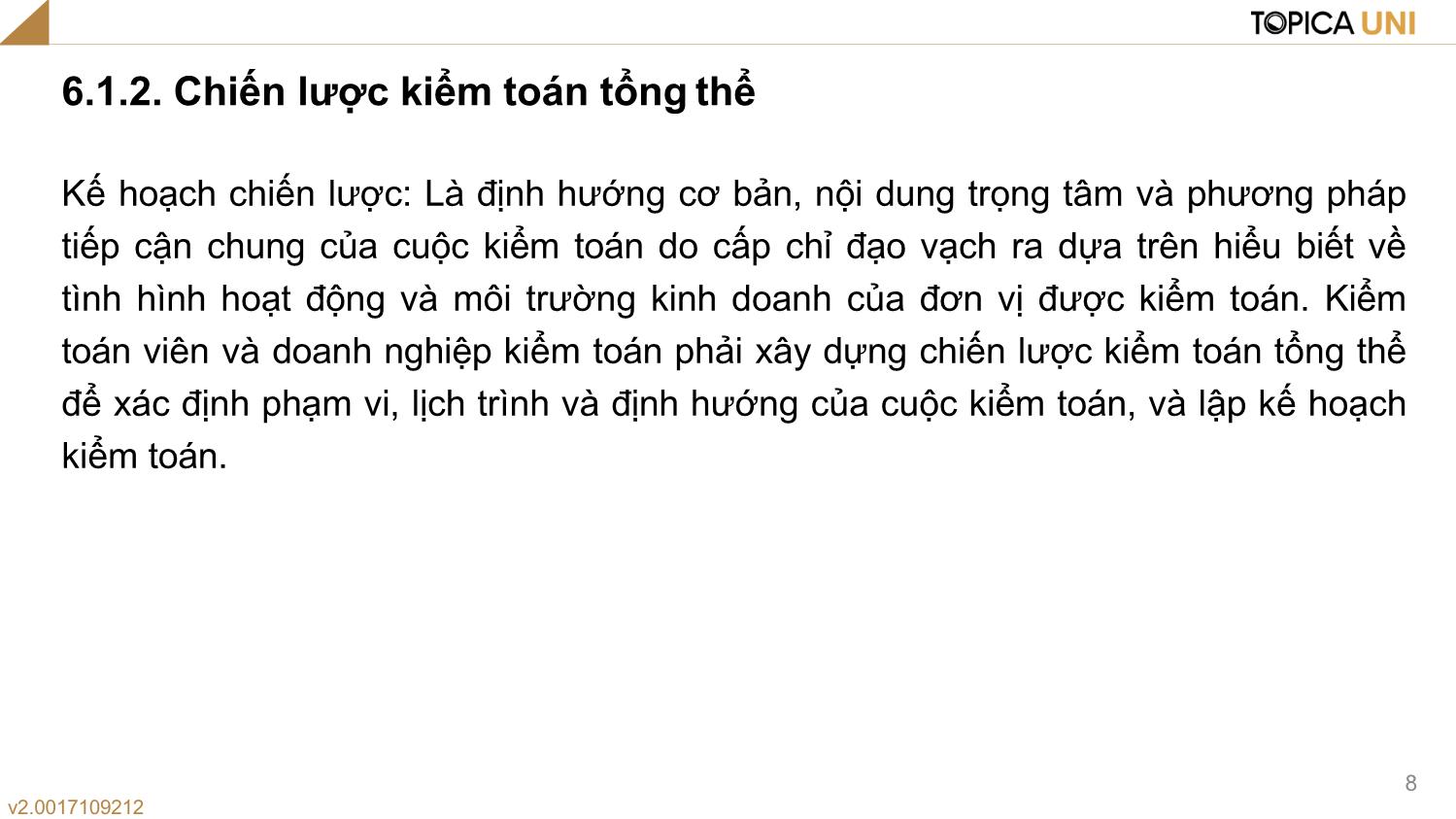 Bài giảng Lý thuyết kiểm toán - Bài 6: Quy trình kiểm toán và Báo cáo kiểm toán - Phạm Thanh Thủy trang 8