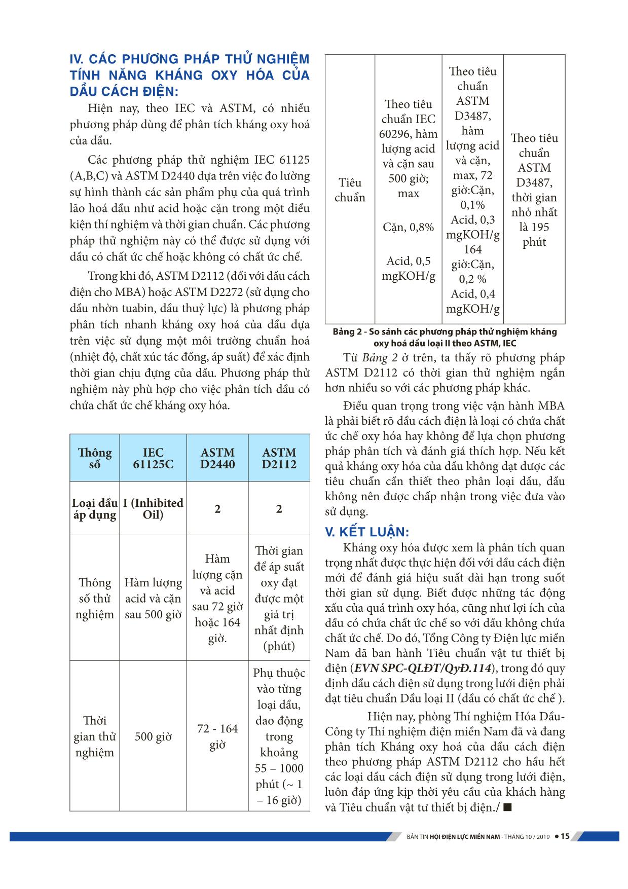 Đánh giá chất lượng dầu cách điện thông qua phân tích khả năng kháng oxy hóa trang 4