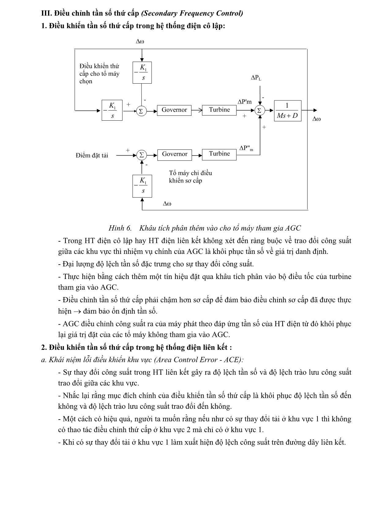 Phương pháp điều chỉnh tần số trong hệ thống điện trang 5