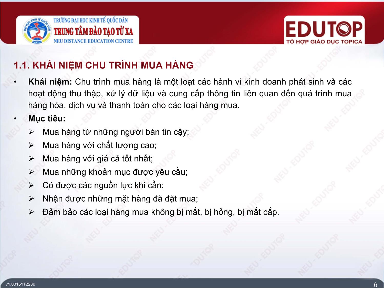 Bài giảng Hệ thống thông tin kế toán - Bài 3: Hệ thống thông tin kế toán chu trình mua hàng - Trần Đức Vinh trang 6