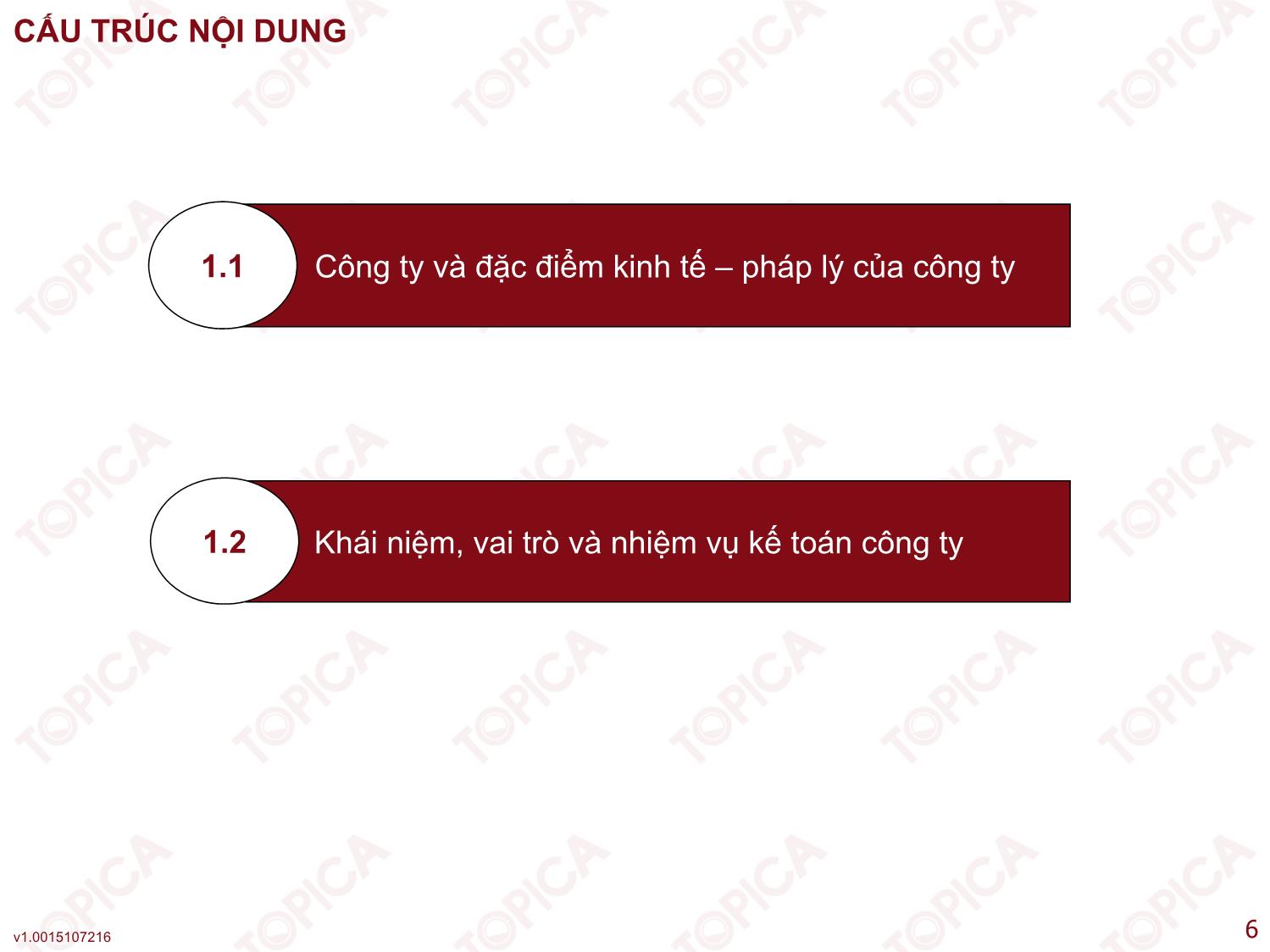 Bài giảng Kế toán công ty - Bài 1: Tổng quan về các loại hình công ty và kế toán công ty - Nguyễn Minh Phương trang 6