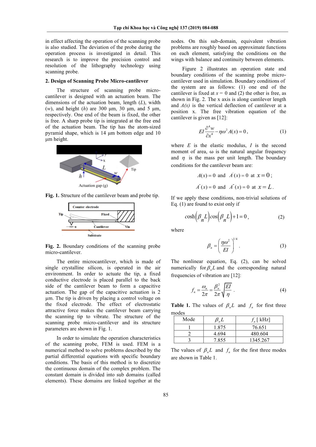 Design and simulation of scanning probe micro - cantilever for the scanning probe lithography trang 2