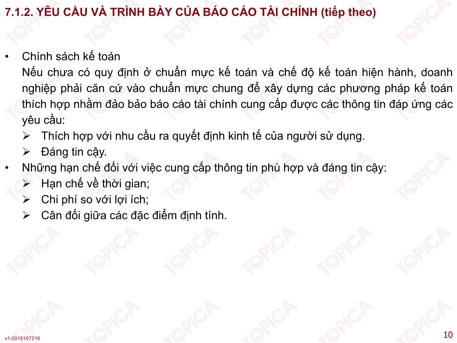 Bài giảng Kế toán công ty - Bài 7: Báo cáo tài chính trong các công ty - Nguyễn Minh Phương trang 10