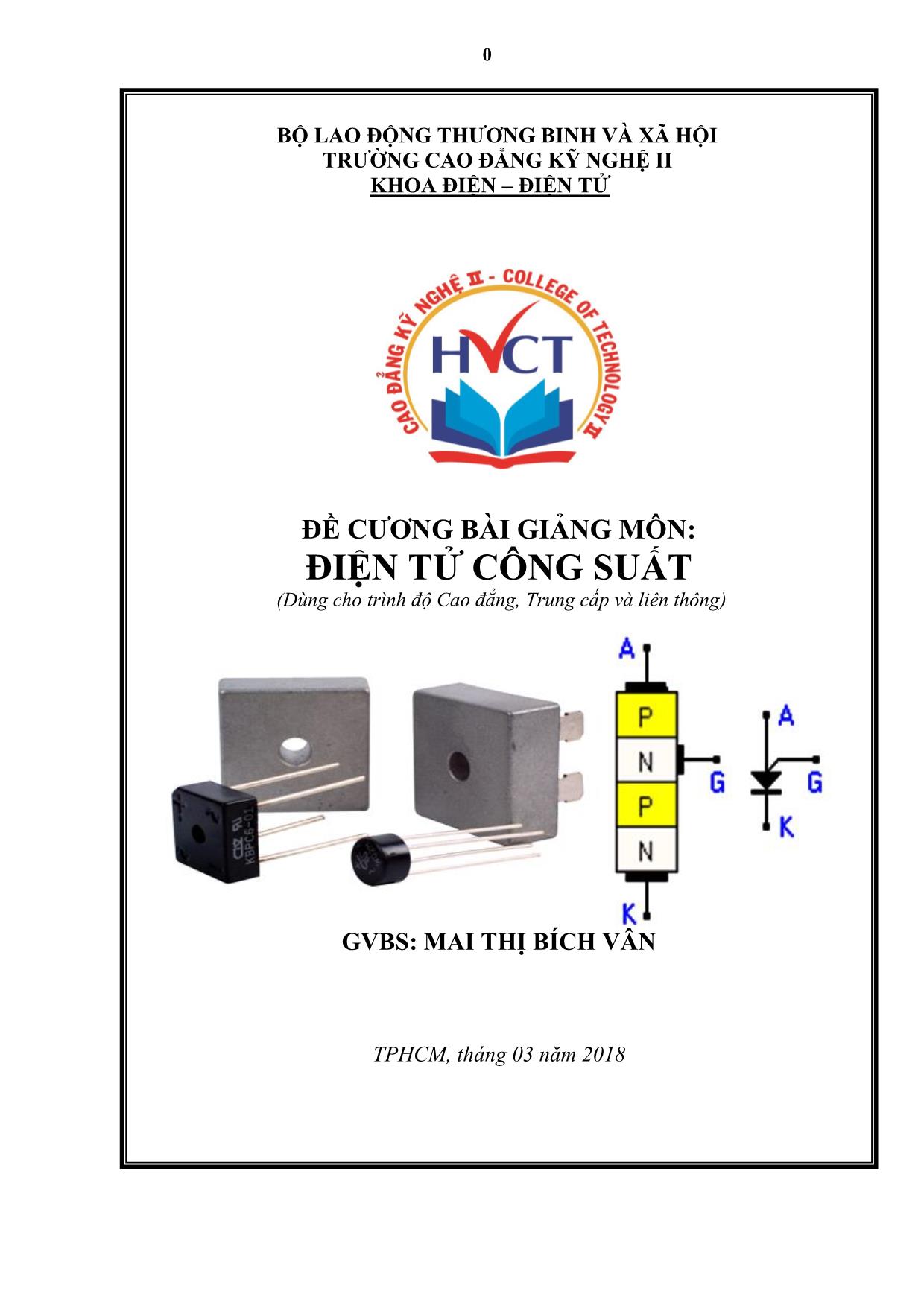 Giáo trình Điện tử công suất trang 1