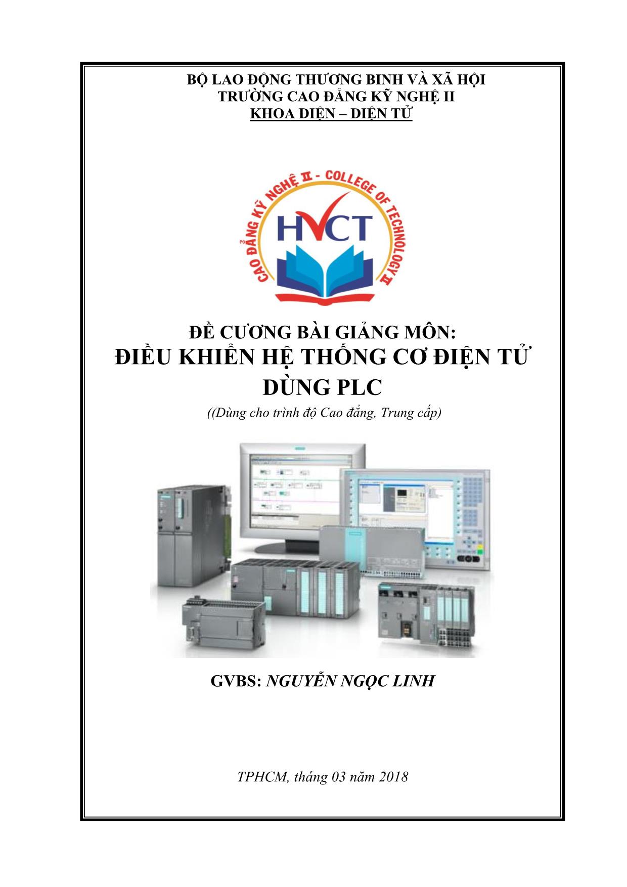 Giáo trình Điều khiển hệ thống cơ điện tử dùng PLC trang 1