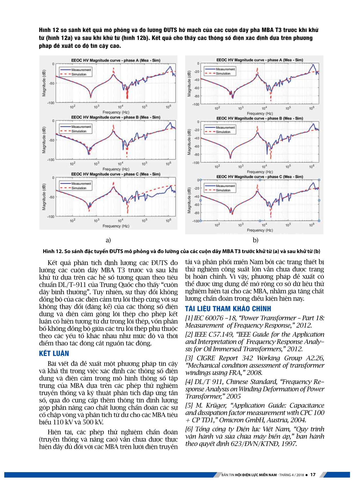 Phân tích thông số điện máy biến áp lực từ kết quả đo điện dung và đáp ứng tần số trang 7