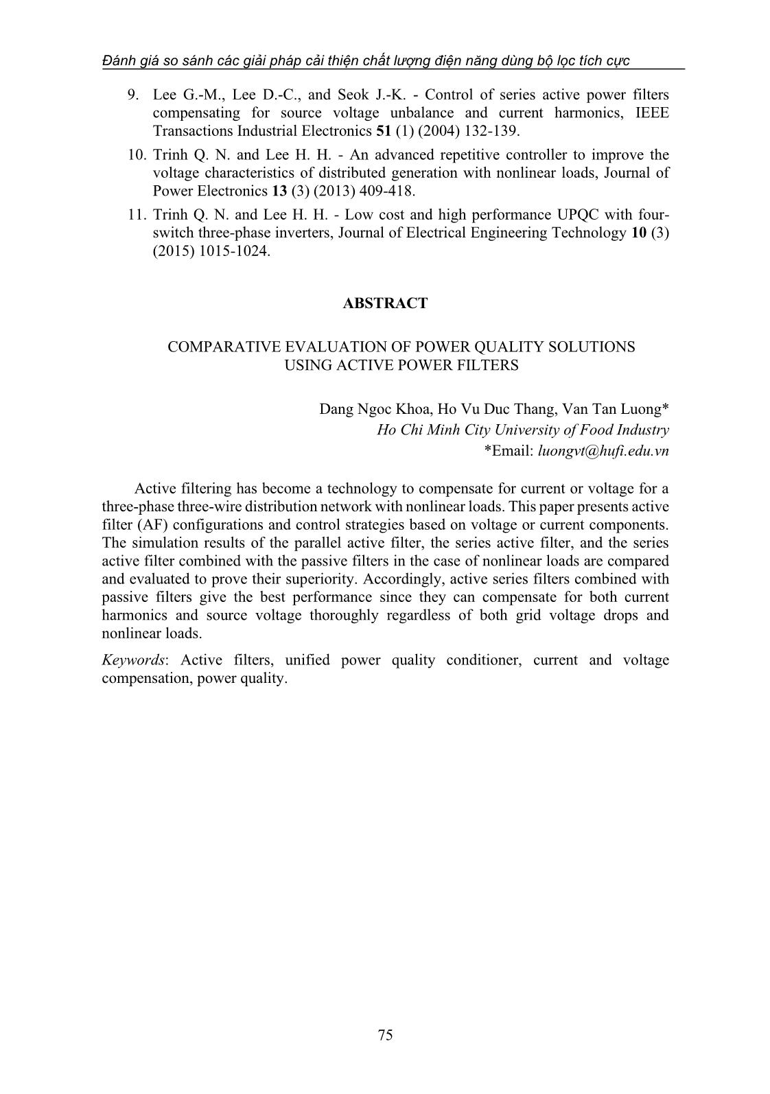 Đánh giá so sánh các giải pháp cải thiện chất lượng điện năng dùng bộ lọc tích cực trang 10