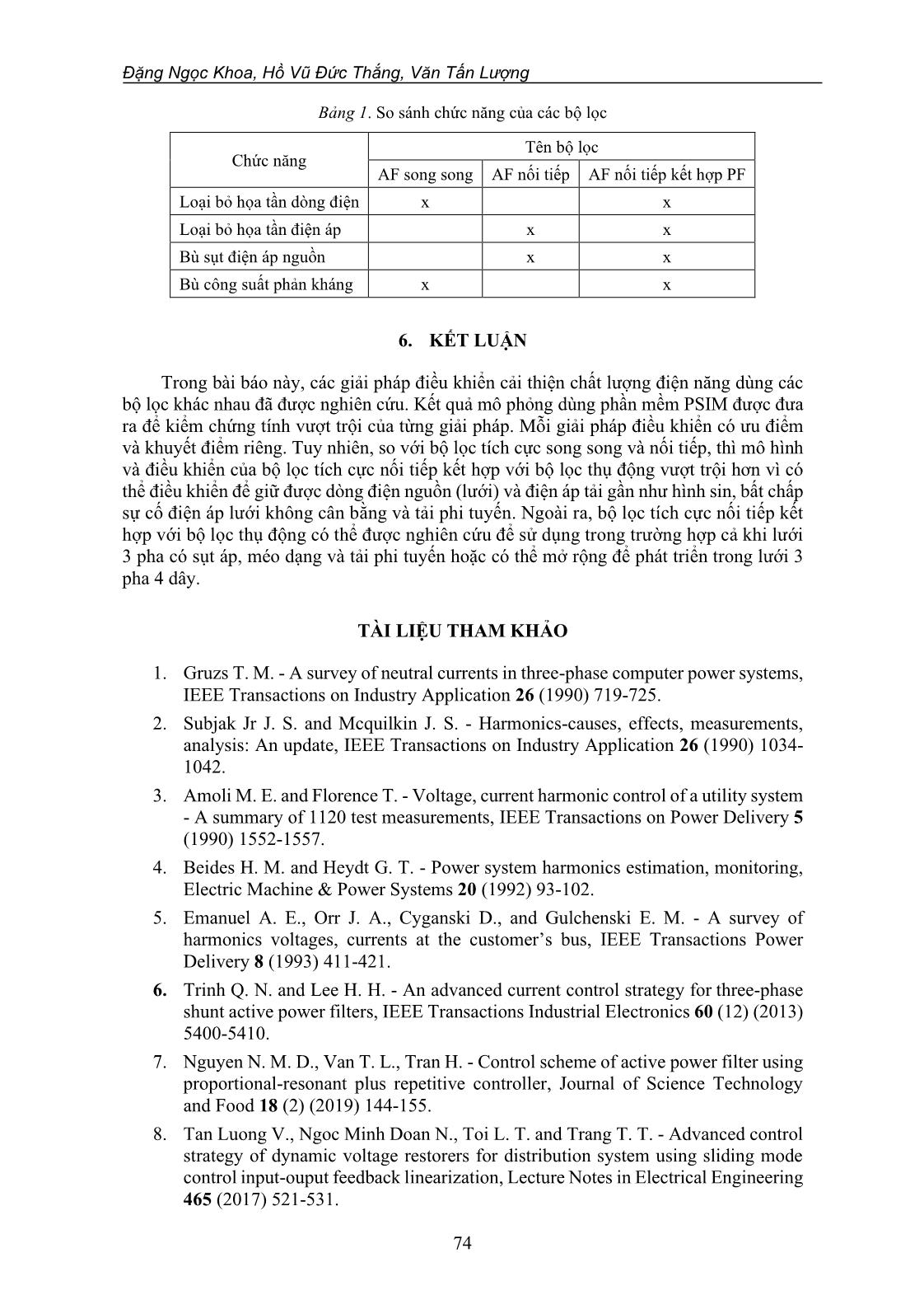 Đánh giá so sánh các giải pháp cải thiện chất lượng điện năng dùng bộ lọc tích cực trang 9