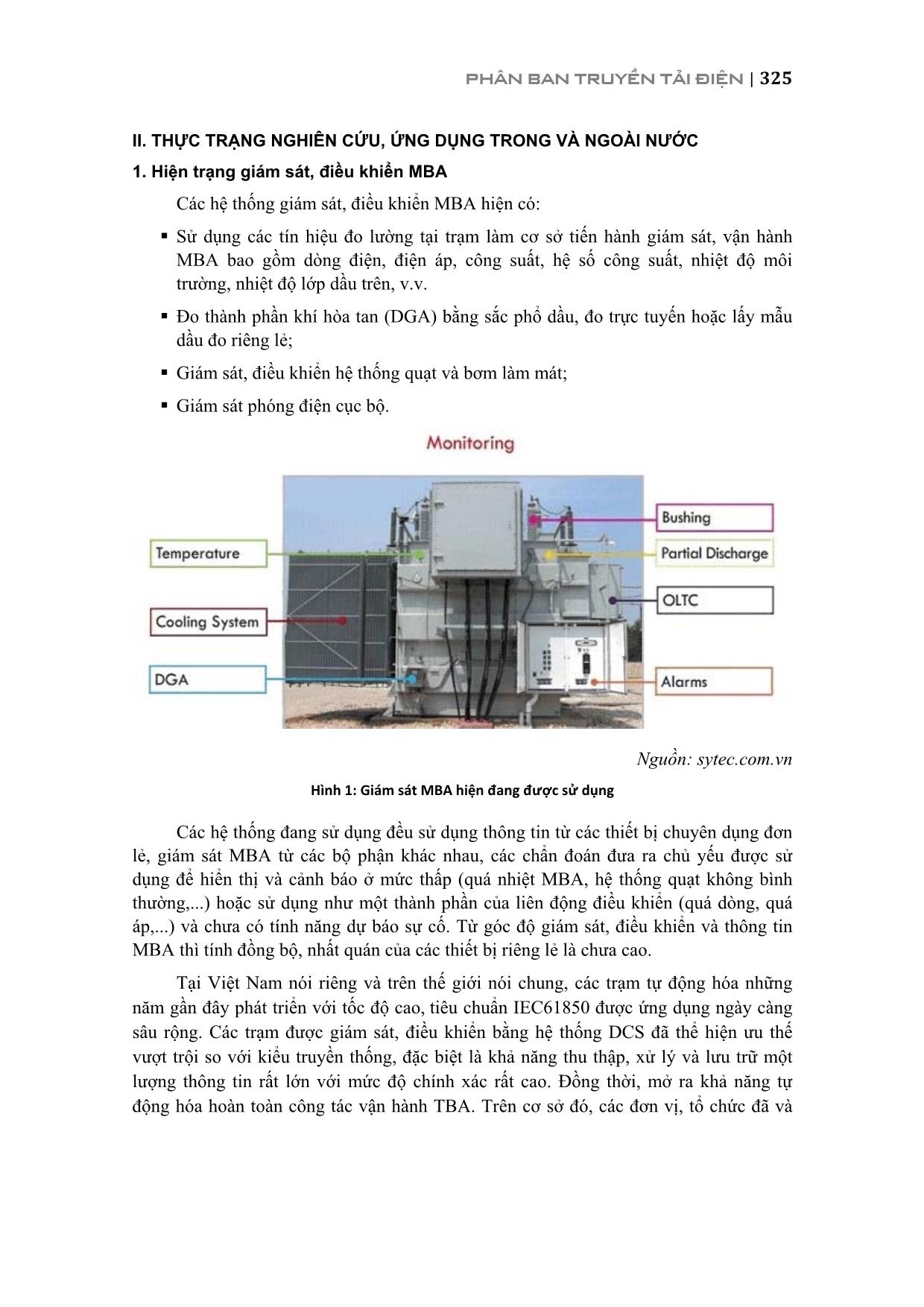 Nghiên cứu ứng dụng phương pháp giám sát nhiệt độ điểm nóng cuộn dây và phương pháp phân tích thành phần khí hòa tan trong dầu cho hệ thống giám sát online mba trang 2