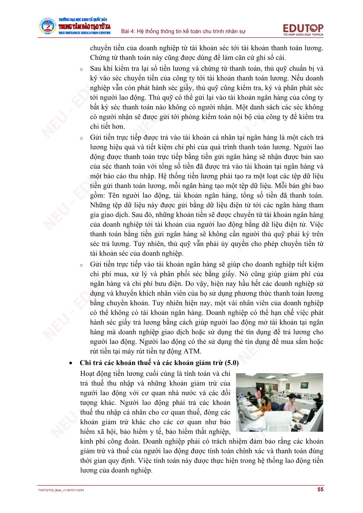 Bài giảng Hệ thống thông tin kế toán - Bài 4: Hệ thống thông tin kế toán chu trình nhân sự trang 9