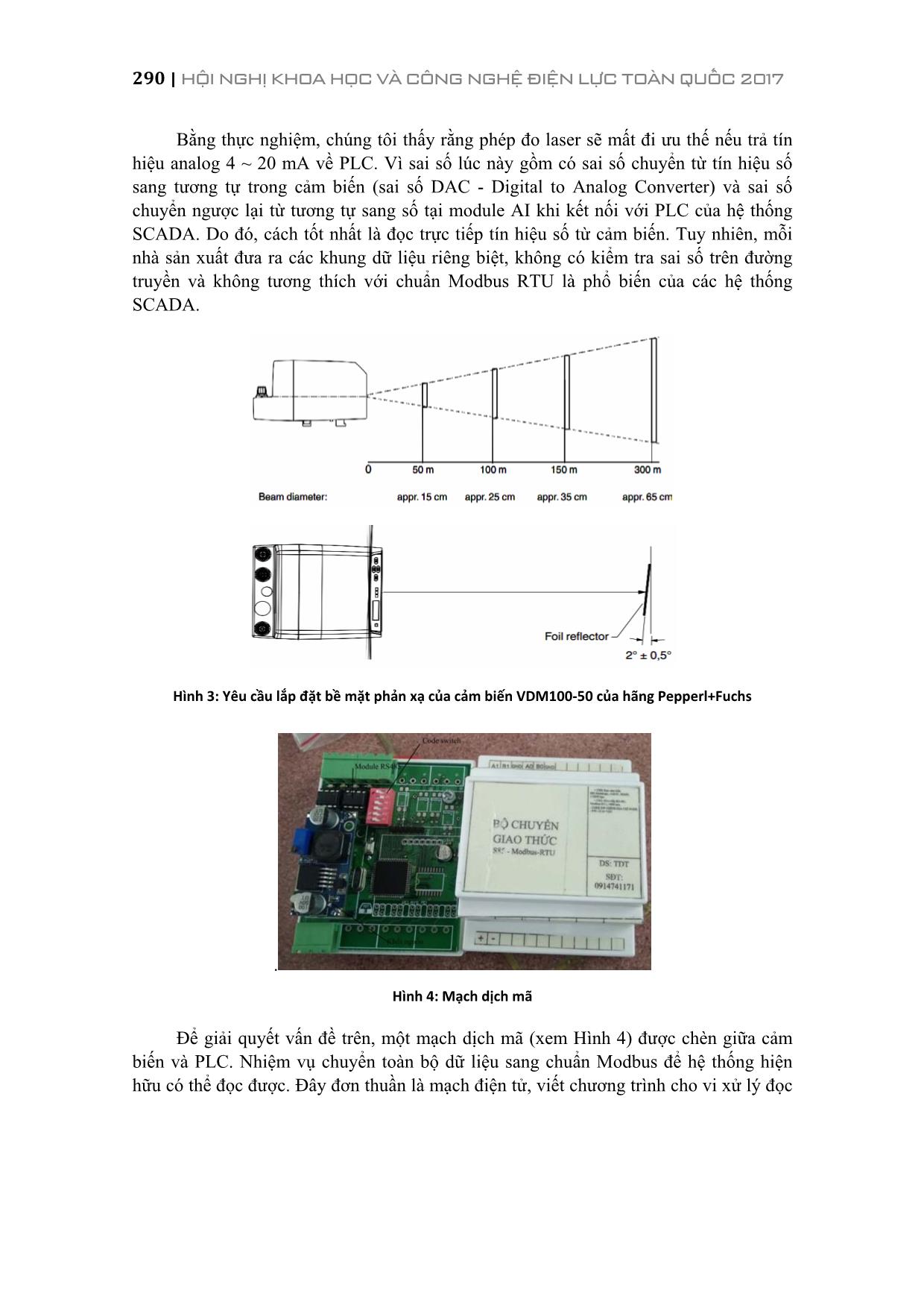 Giải pháp đo mực nước hồ chứa thủy điện dùng cảm biến đo khoảng cách bằng chùm tia laser trang 4