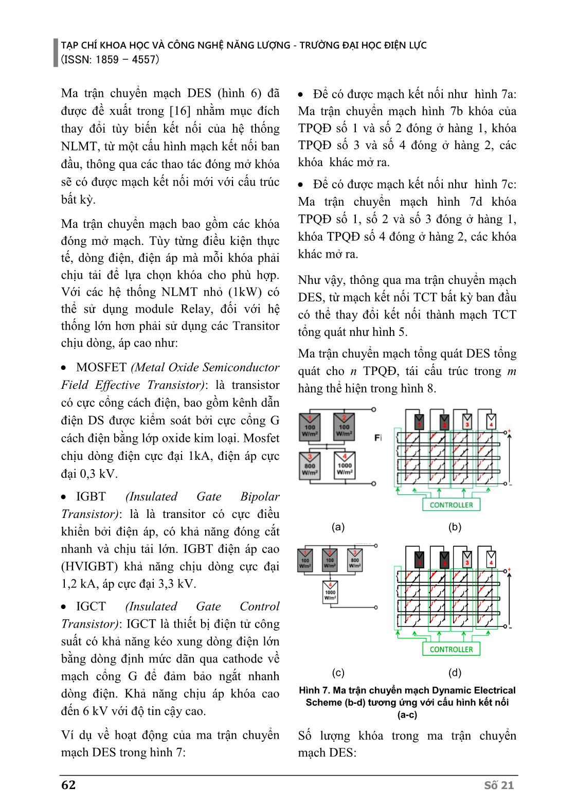 Phương pháp tối ưu ma trận chuyển mạch trong chiến lược tái cấu trúc kết nối các tấm pin quang điện trang 5