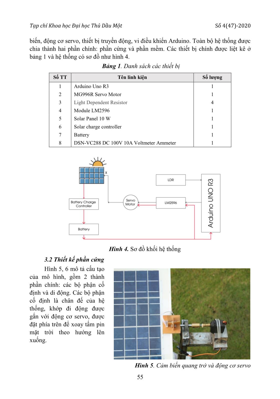 Đánh giá hiệu suất của hệ thống Solar Tracking trục đơn sử dụng quang trở trang 5