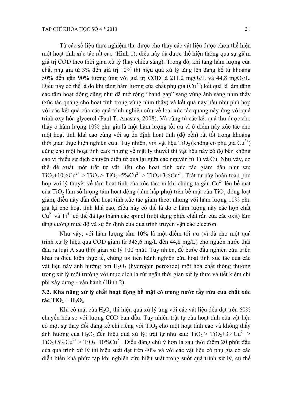 Xử lý chất hoạt động bề mặt trong nước bằng hệ xúc tác quang học Cu2+/TiO2 và ánh sáng mặt trời trang 4