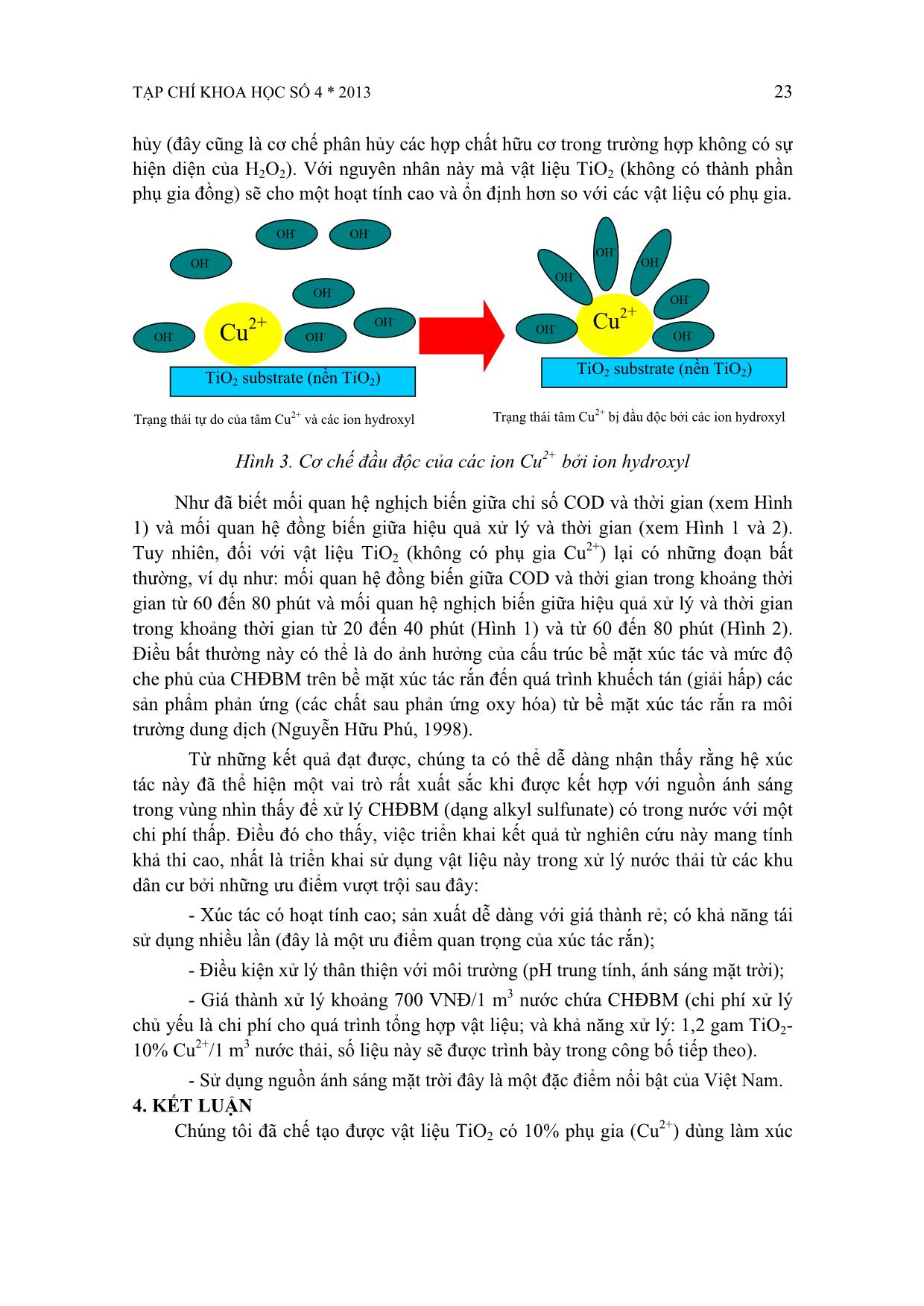 Xử lý chất hoạt động bề mặt trong nước bằng hệ xúc tác quang học Cu2+/TiO2 và ánh sáng mặt trời trang 6