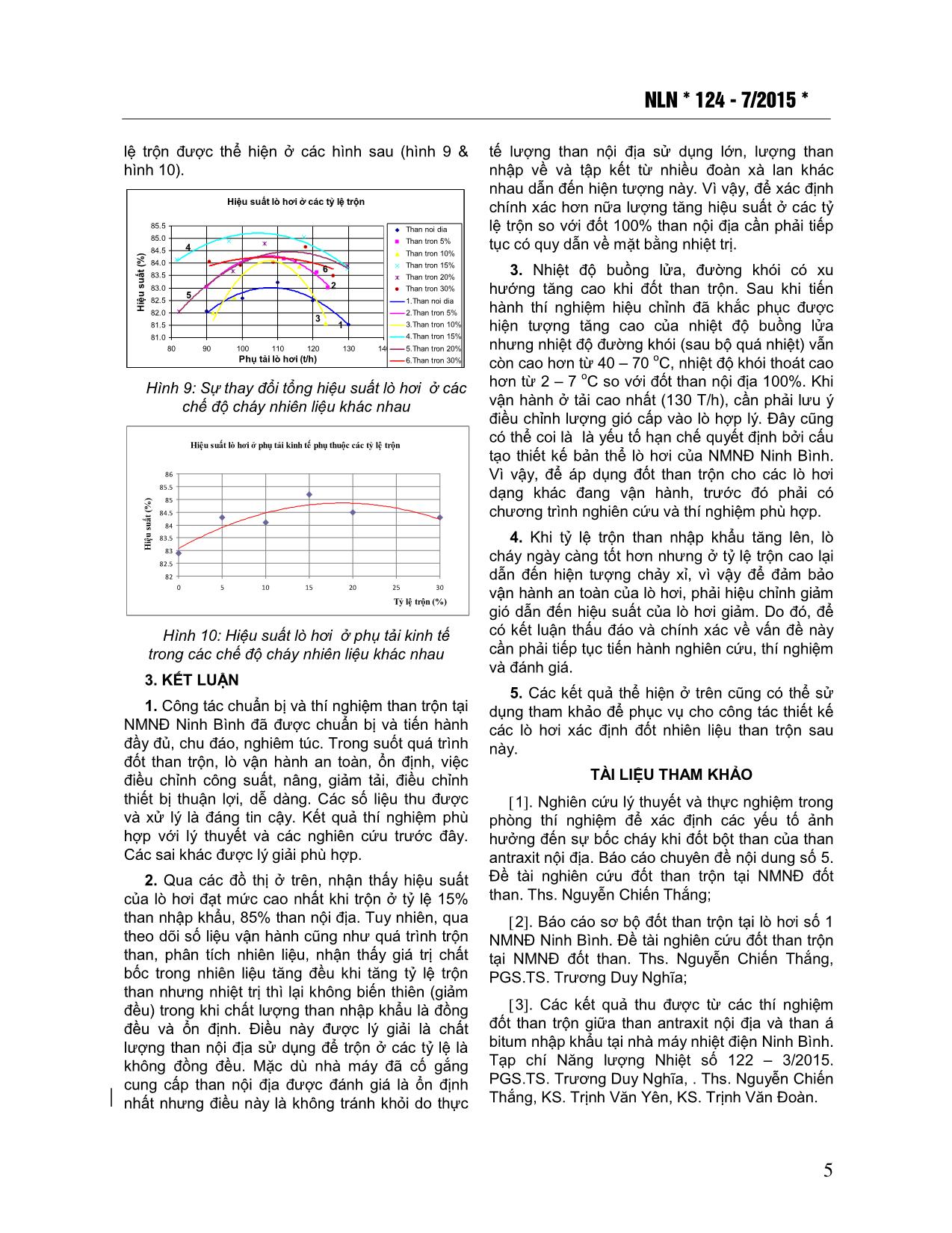 Sự thay đổi các yếu tố ảnh hưởng đến quá trình cháy trong lò hơi từ các thí nghiệm đốt than trộn giữa than antraxit nội địa và than á bitum nhập khẩu tại nhà máy điện Ninh Bình trang 5