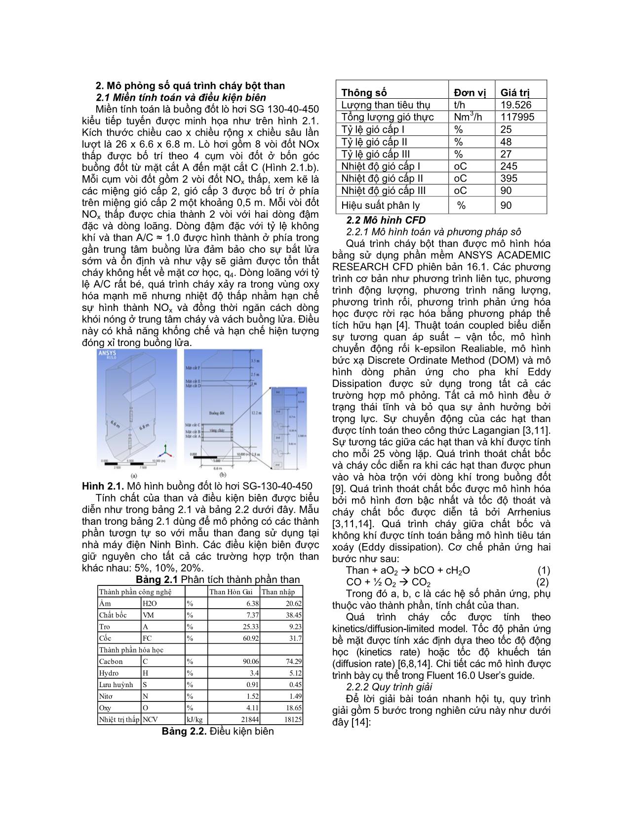 Nghiên cứu quá trình cháy bột than và nâng cao hiệu quả đốt than trộn trong các lò hơi đốt than phun trên mô hình mô phỏng trang 2