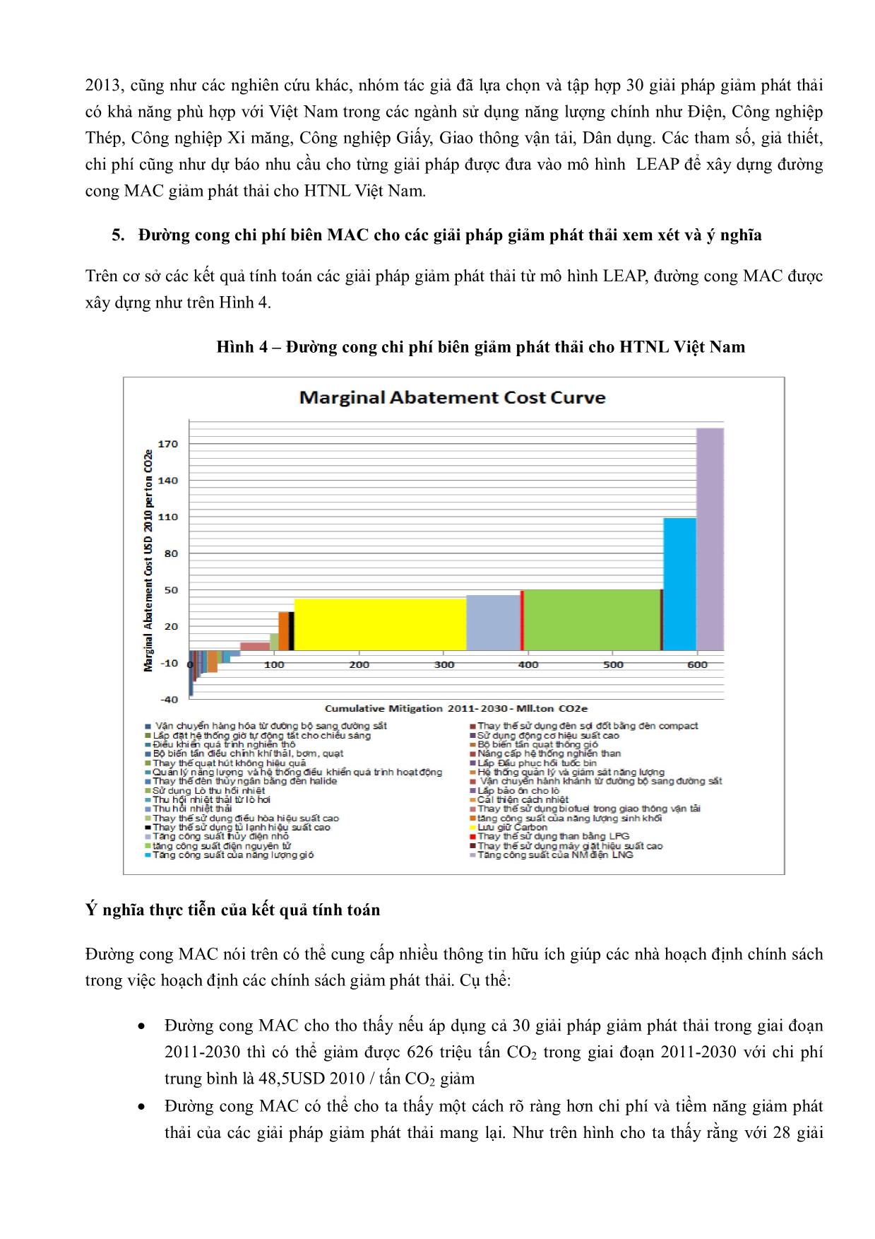 Nghiên cứu đề xuất các giải pháp giảm phát thải trên cơ sở xây dựng đường cong chi phí biên theo phương pháp sử dụng mô hình cho hệ thống năng lượng Việt Nam đến năm 2030 trang 7
