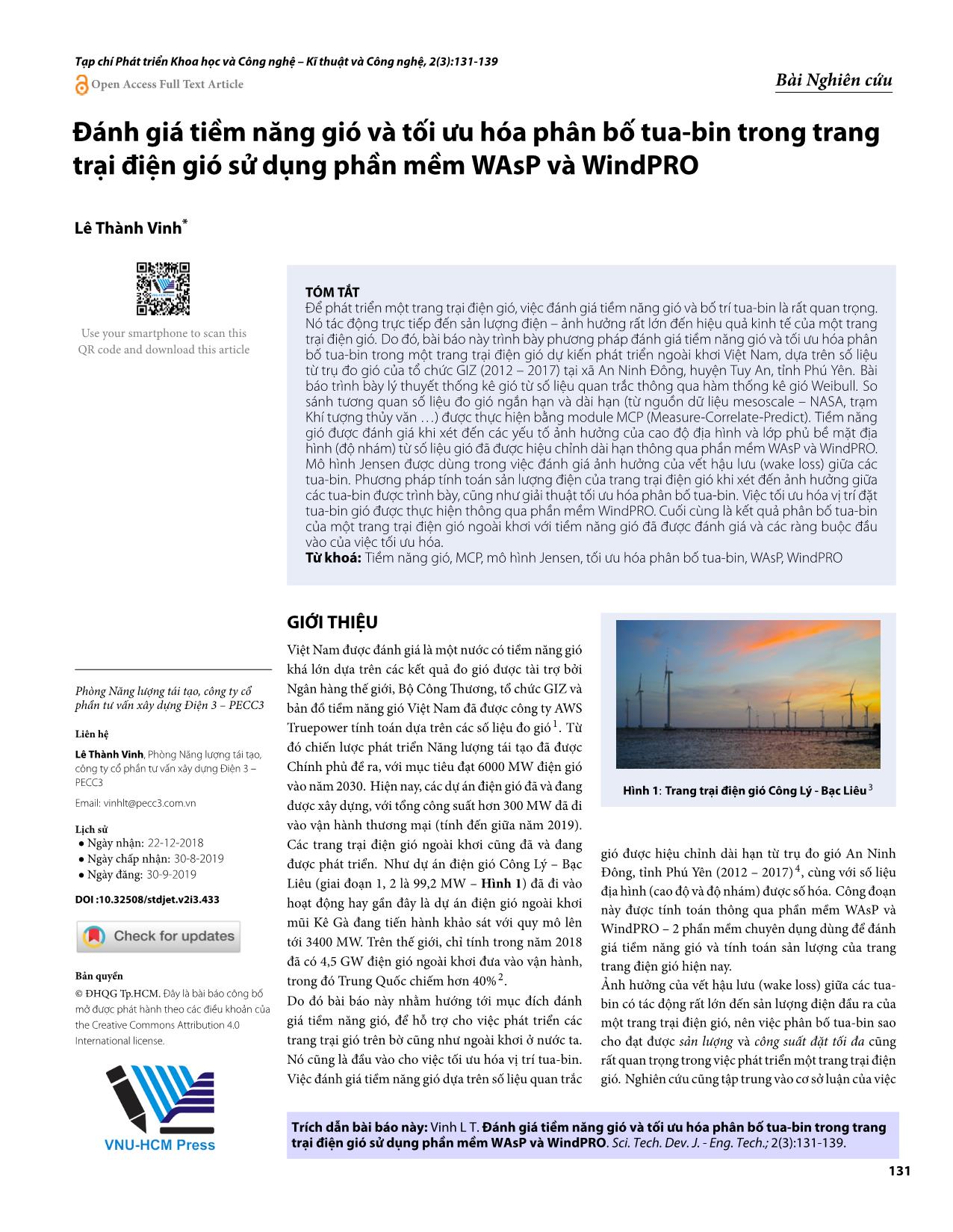 Đánh giá tiềm năng gió và tối ưu hóa phân bố tua - bin trong trang trại điện gió sử dụng phần mềm WAsP và WindPRO trang 1